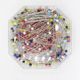 Glass Head Pins 0.65*30mm - MultiColour - Box with foam - 20g - ACCESSOIRES LEDUC BV