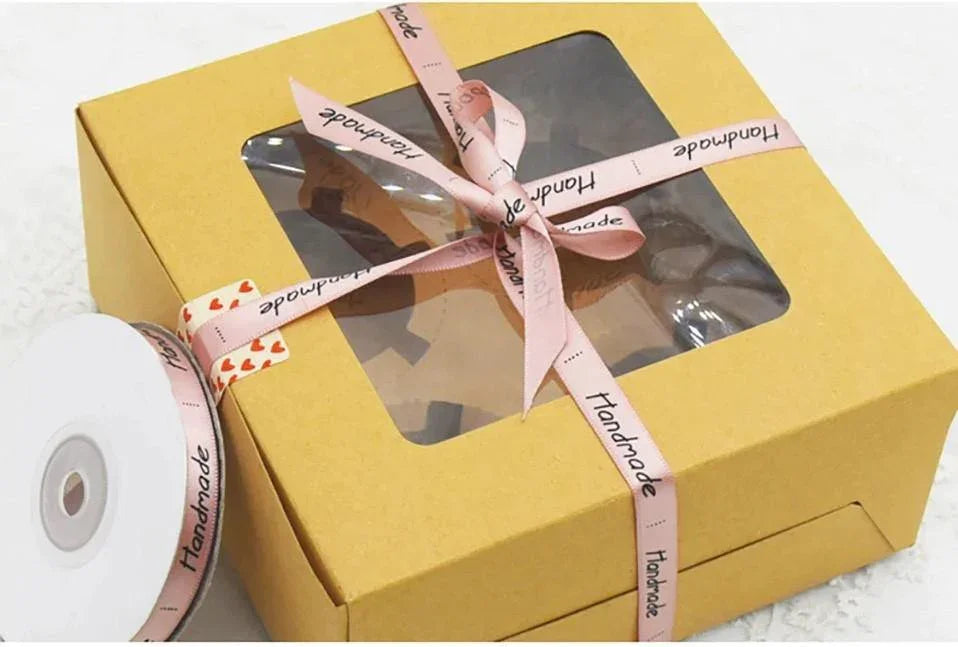 22 meters Roll of Satin Tape 10mm Labels , Printed "Handmade" - ACCESSOIRES LEDUC