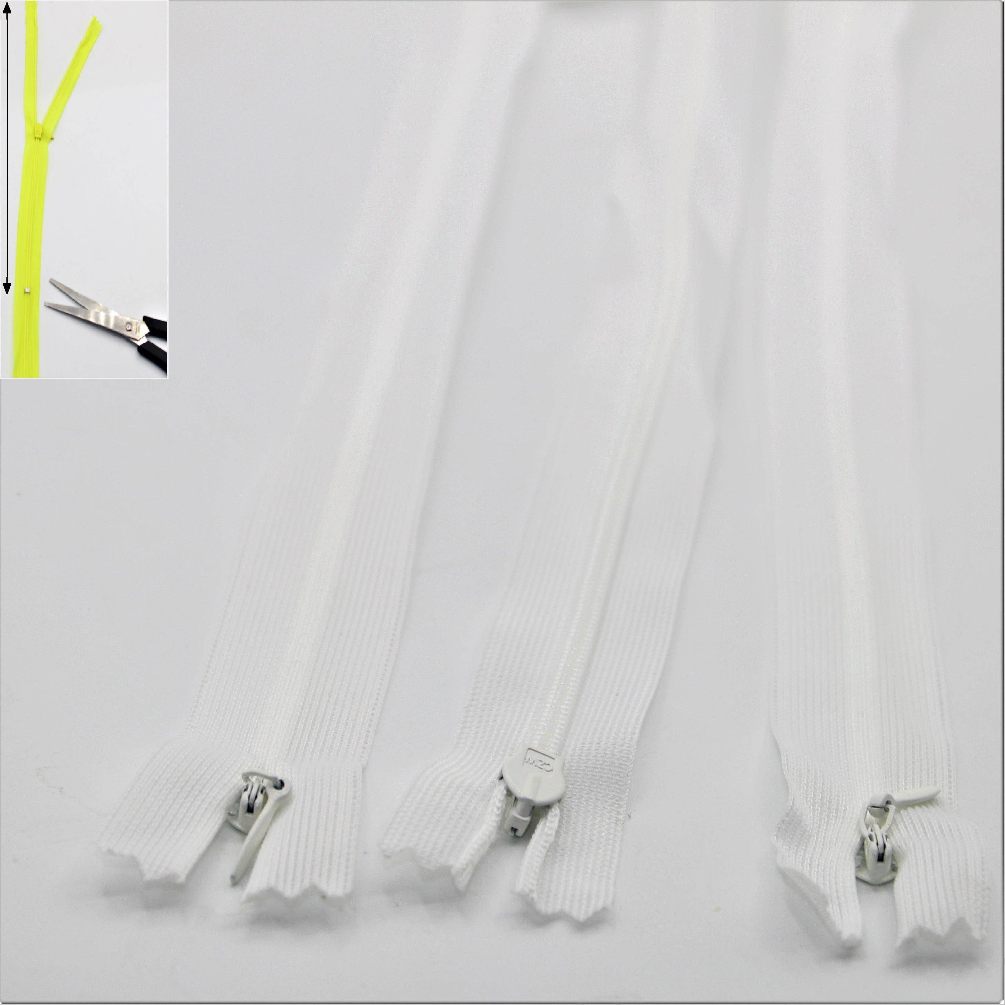 3 Adjustable Invisible Zippers (concealed) length up to 60cm #ZIG60ADJ - ACCESSOIRES LEDUC BV