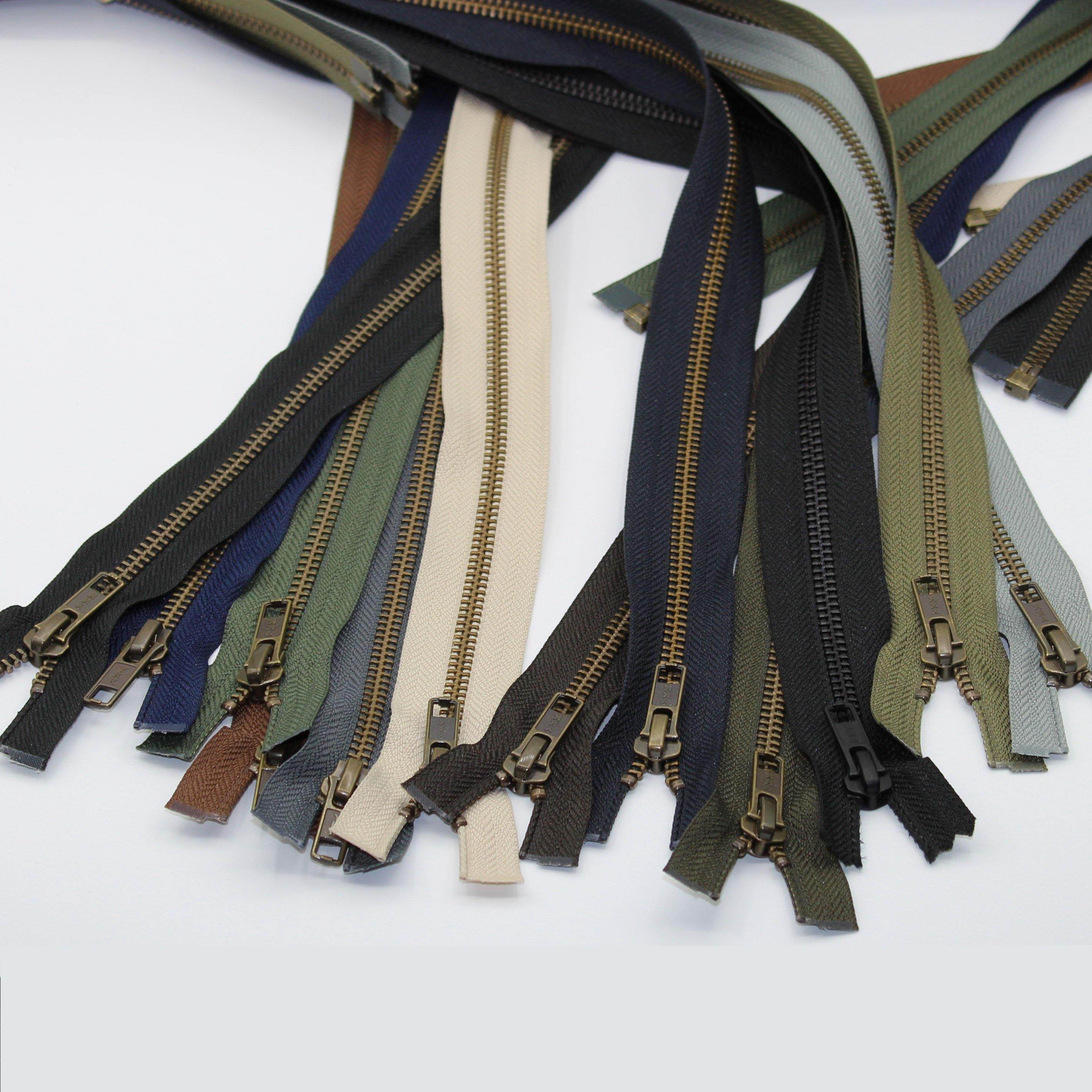 YKK - 80cm Metal Antique Bronze Zipper for Jackets - One Way Open end - ACCESSOIRES LEDUC BV