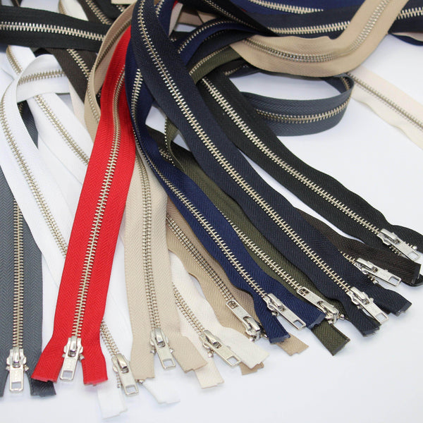 YKK - 80cm Metal Nickel colour Zipper for Jackets - One Way Open end - ACCESSOIRES LEDUC BV