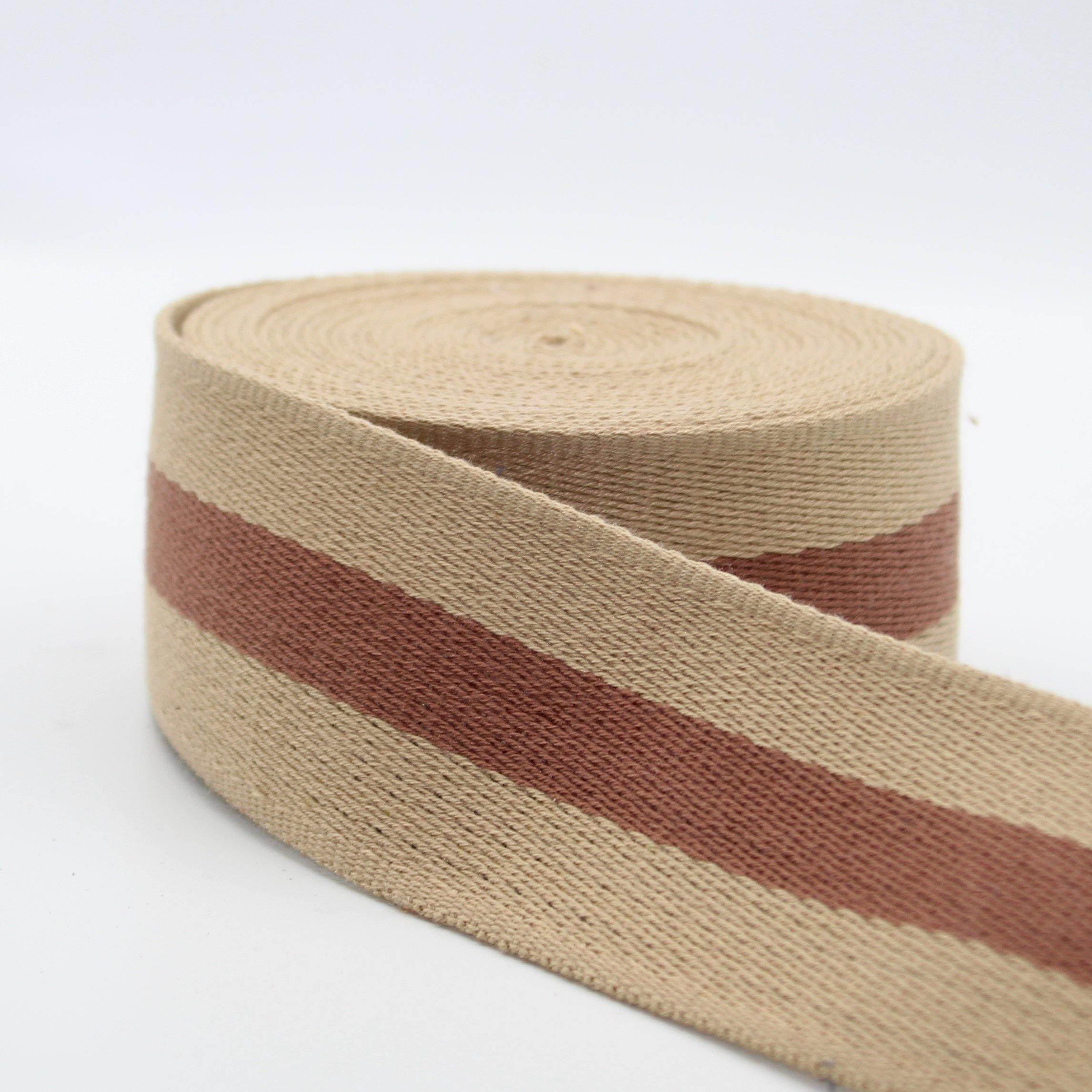 5 meters Cotton Striped Webbing 50mm #RUB1918 - ACCESSOIRES LEDUC BV