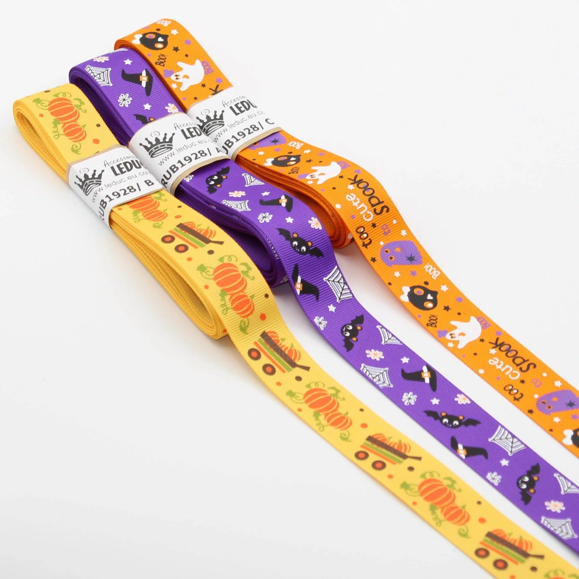 HALLOWEEN Ribbon 3 x 10 meters in 3 colors - ACCESSOIRES LEDUC BV