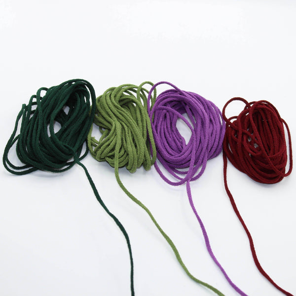 4 x 4 METERS - COLOURED Soft Elastic Cord for Masks - 4 Colours - ACCESSOIRES LEDUC BV