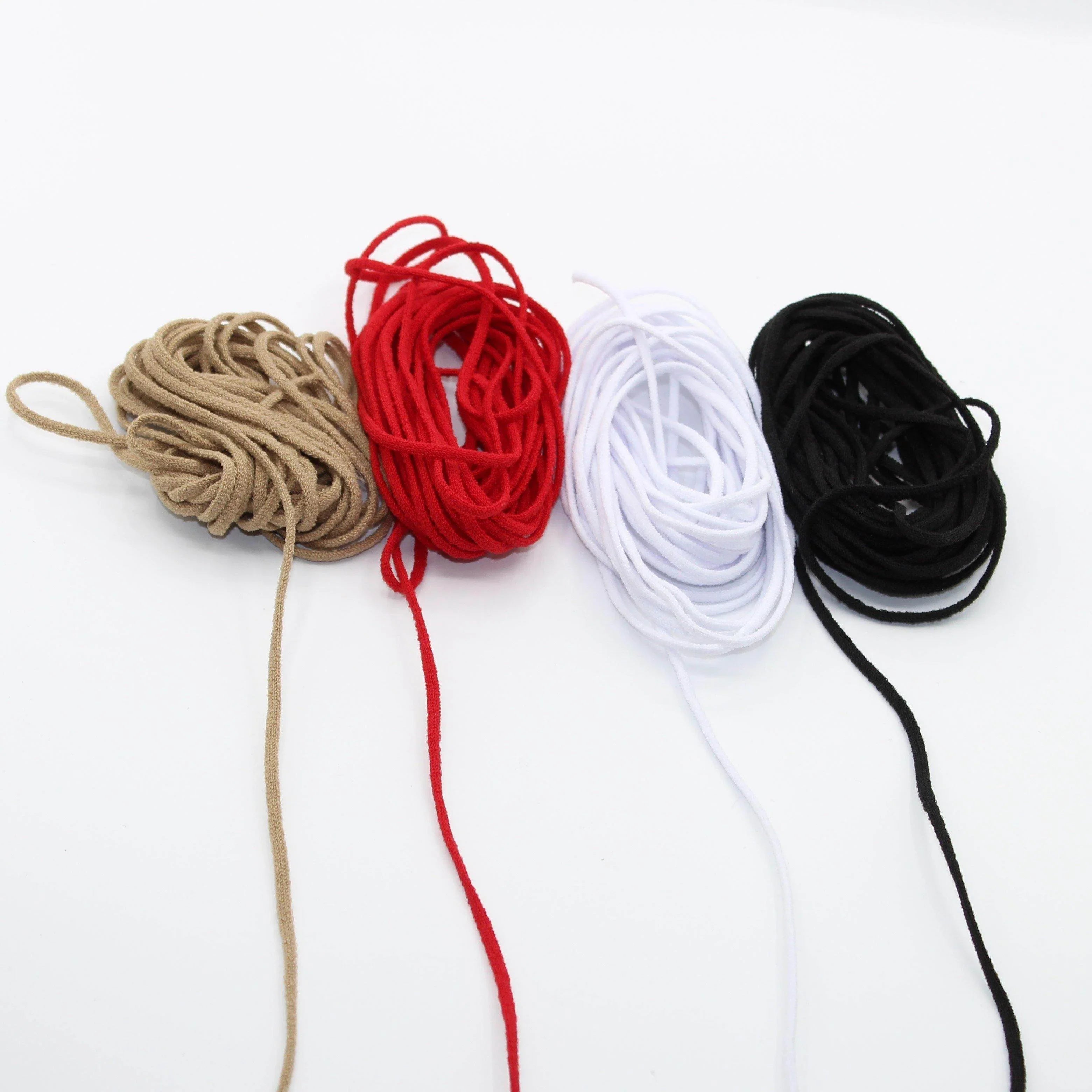 4 x 4 METERS - COLOURED Soft Elastic Cord for Masks - 4 Colours - ACCESSOIRES LEDUC BV