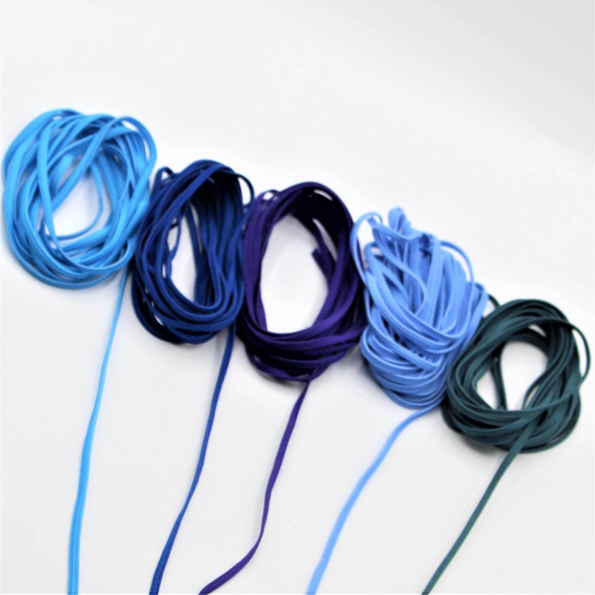 5 x 4 METERS - COLOURED Soft Elastic 3mm for Masks - 5 Colours - ACCESSOIRES LEDUC BV