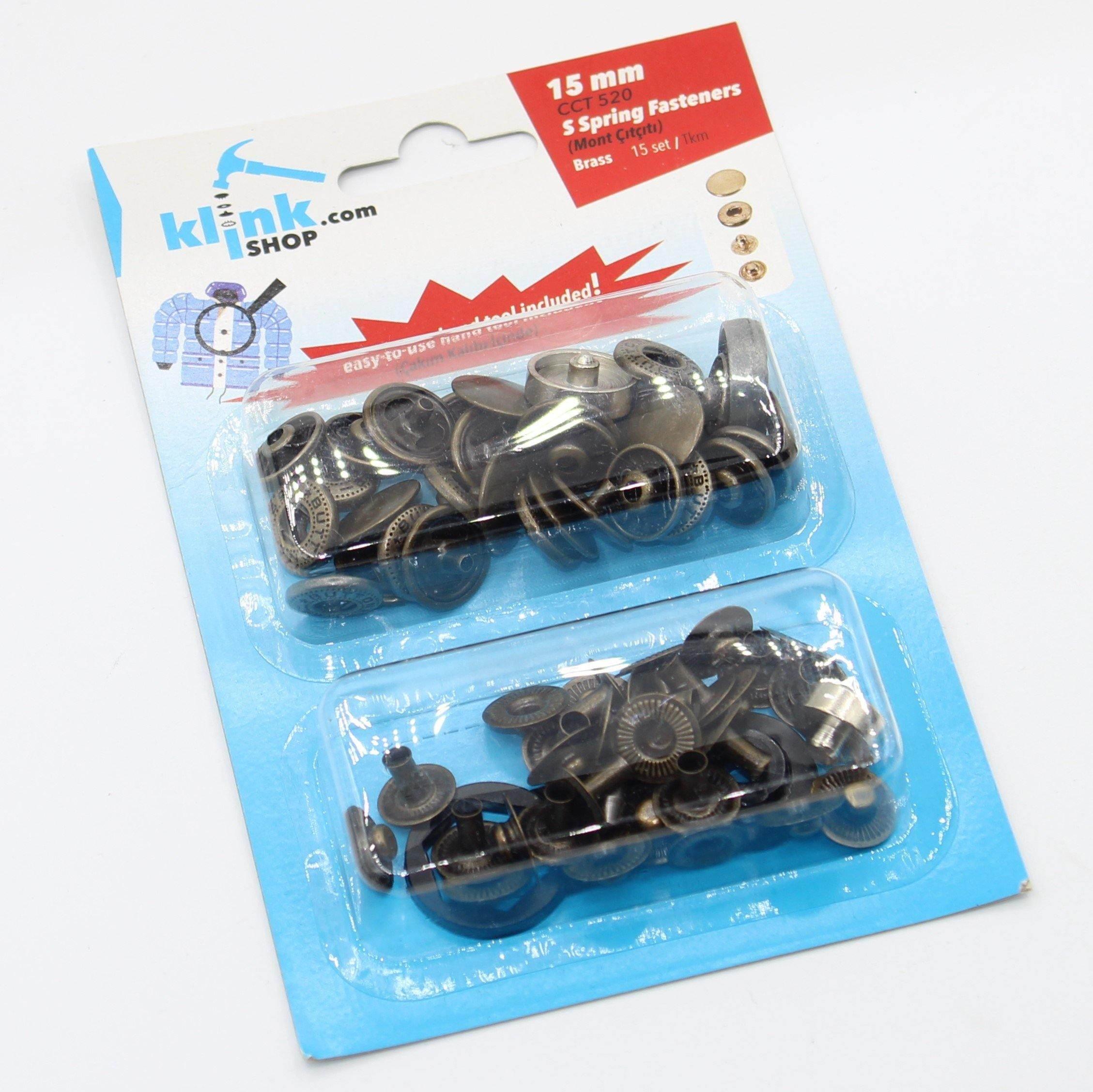 15mm Snap Fasteners Buttons with Tool 15 sets - ACCESSOIRES LEDUC BV