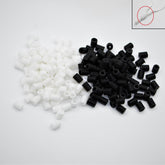 100 pieces soft plastic cord-end to adjust elastics for masks Black or White or Transparent - ACCESSOIRES LEDUC BV