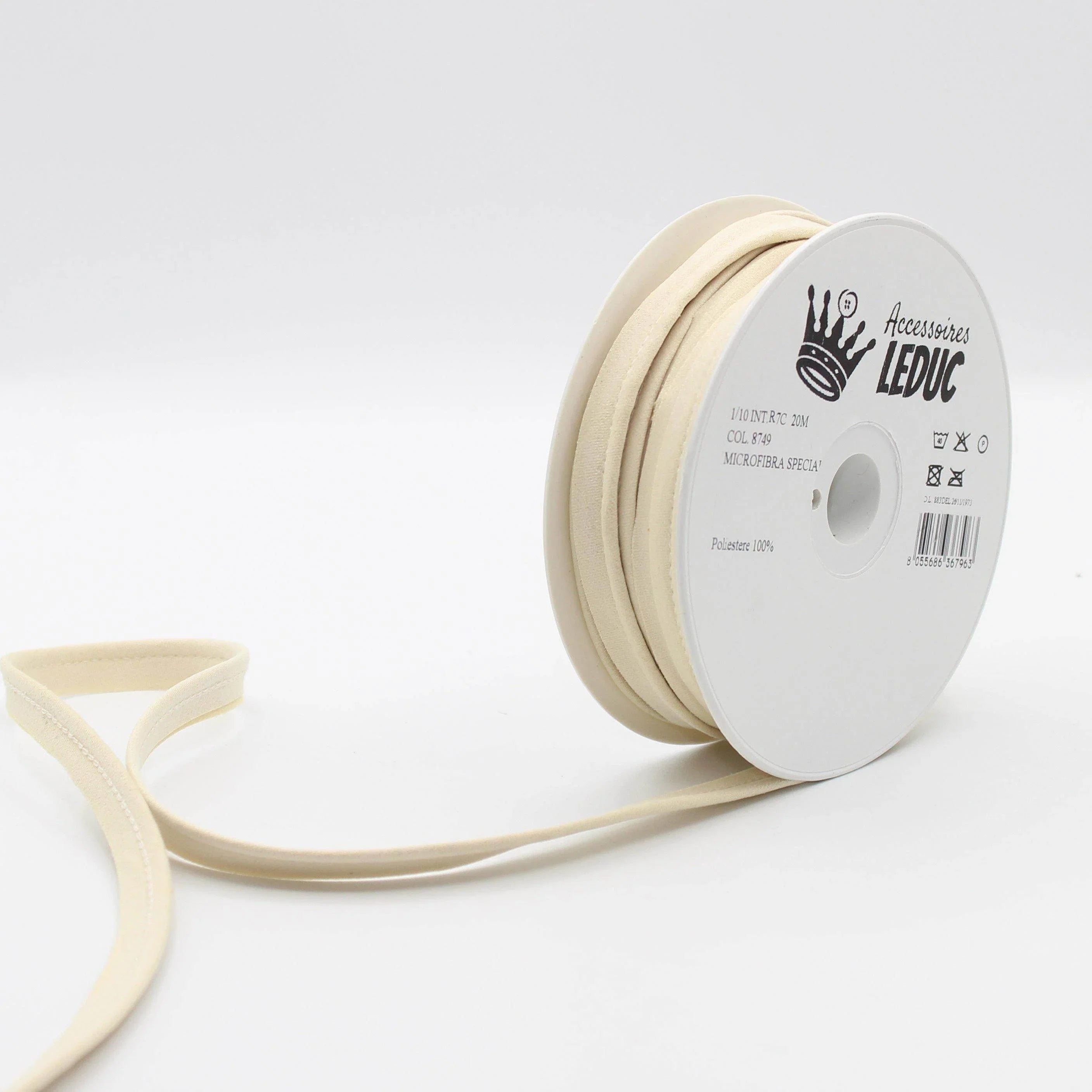 20 meters Suede Piping 10mm (8mm+2mm) - ACCESSOIRES LEDUC BV