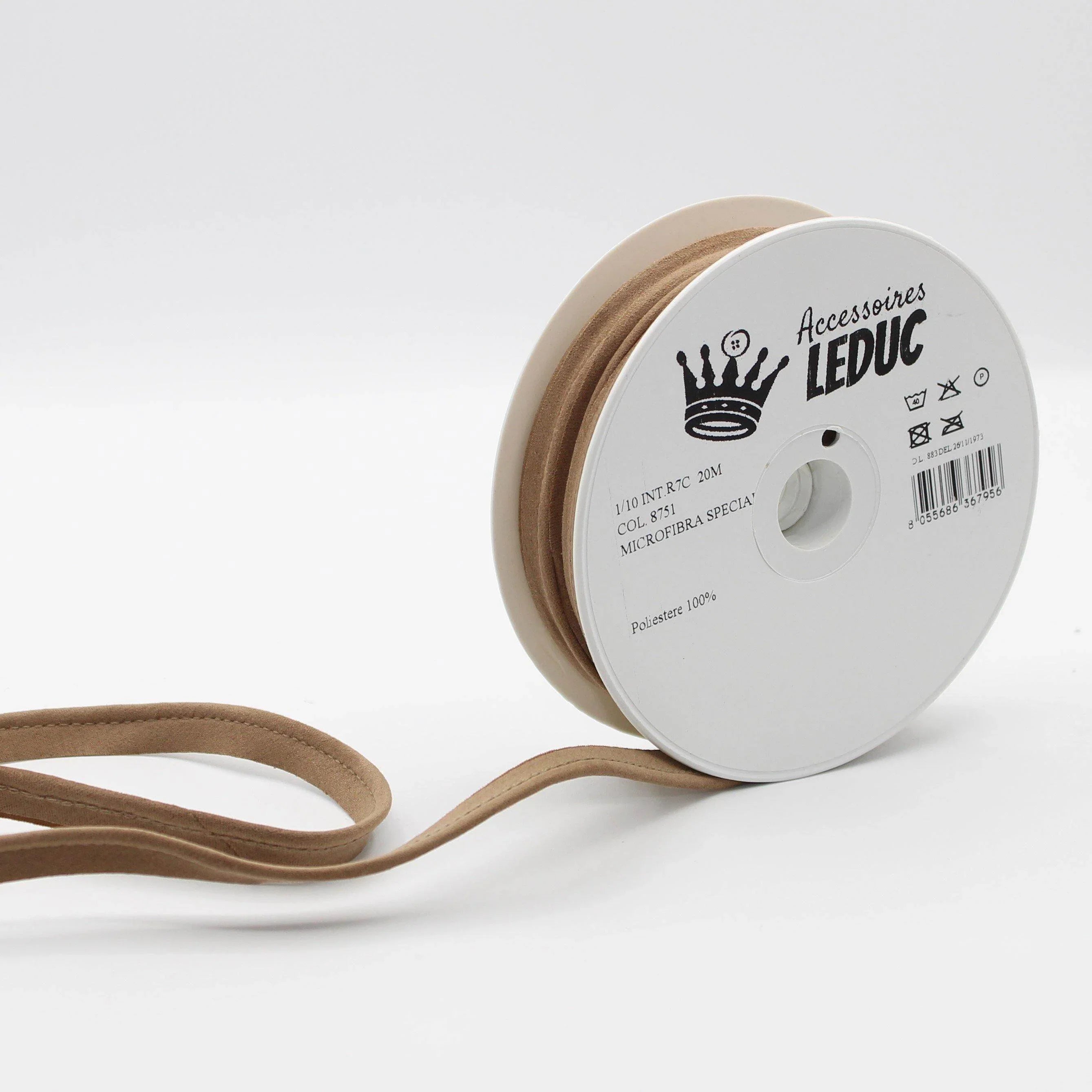 20 meters Suede Piping 10mm (8mm+2mm) - ACCESSOIRES LEDUC BV