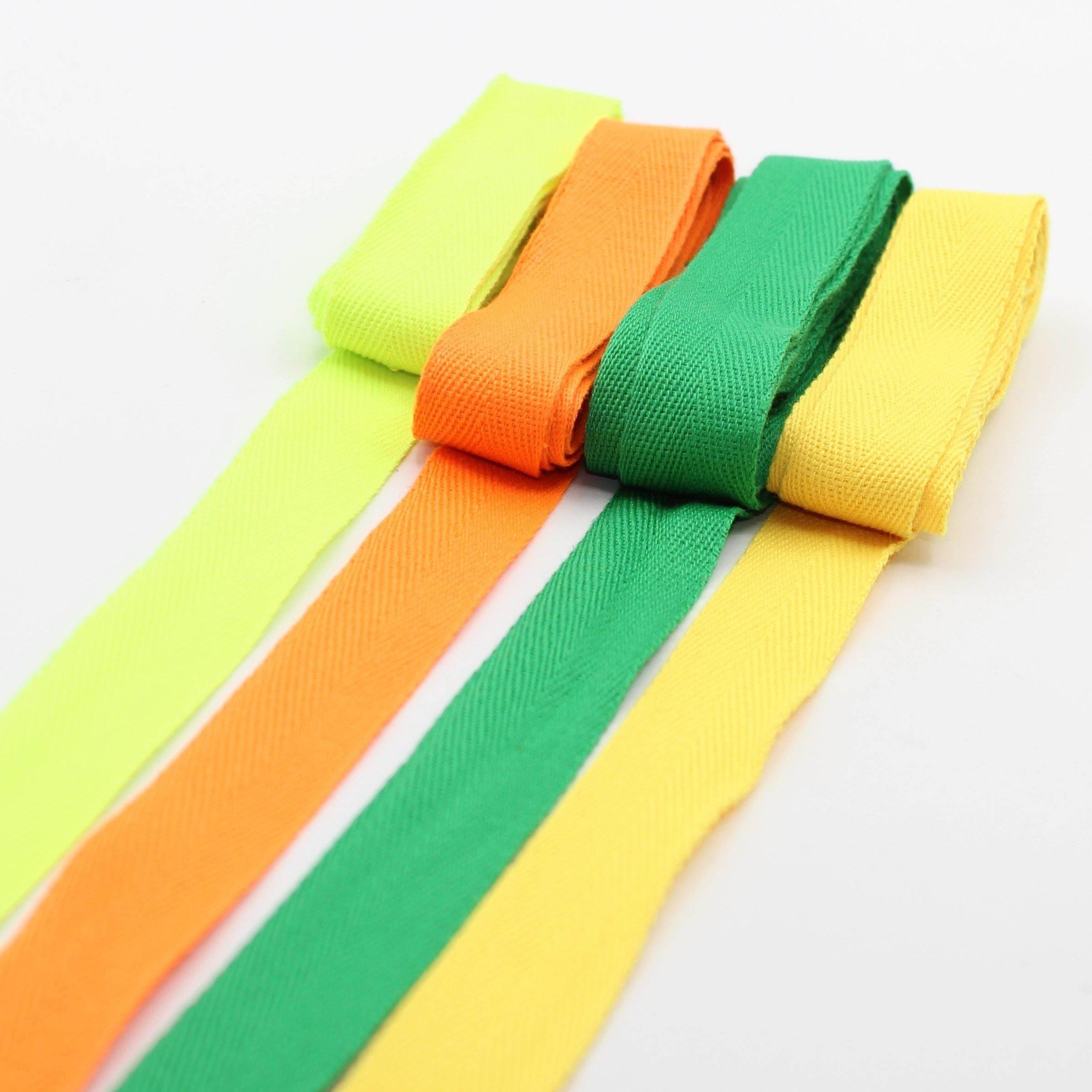 *** 5 METERS *** 20MM COLOURED SOFT COTTON HERRINGBONE - ACCESSOIRES LEDUC BV