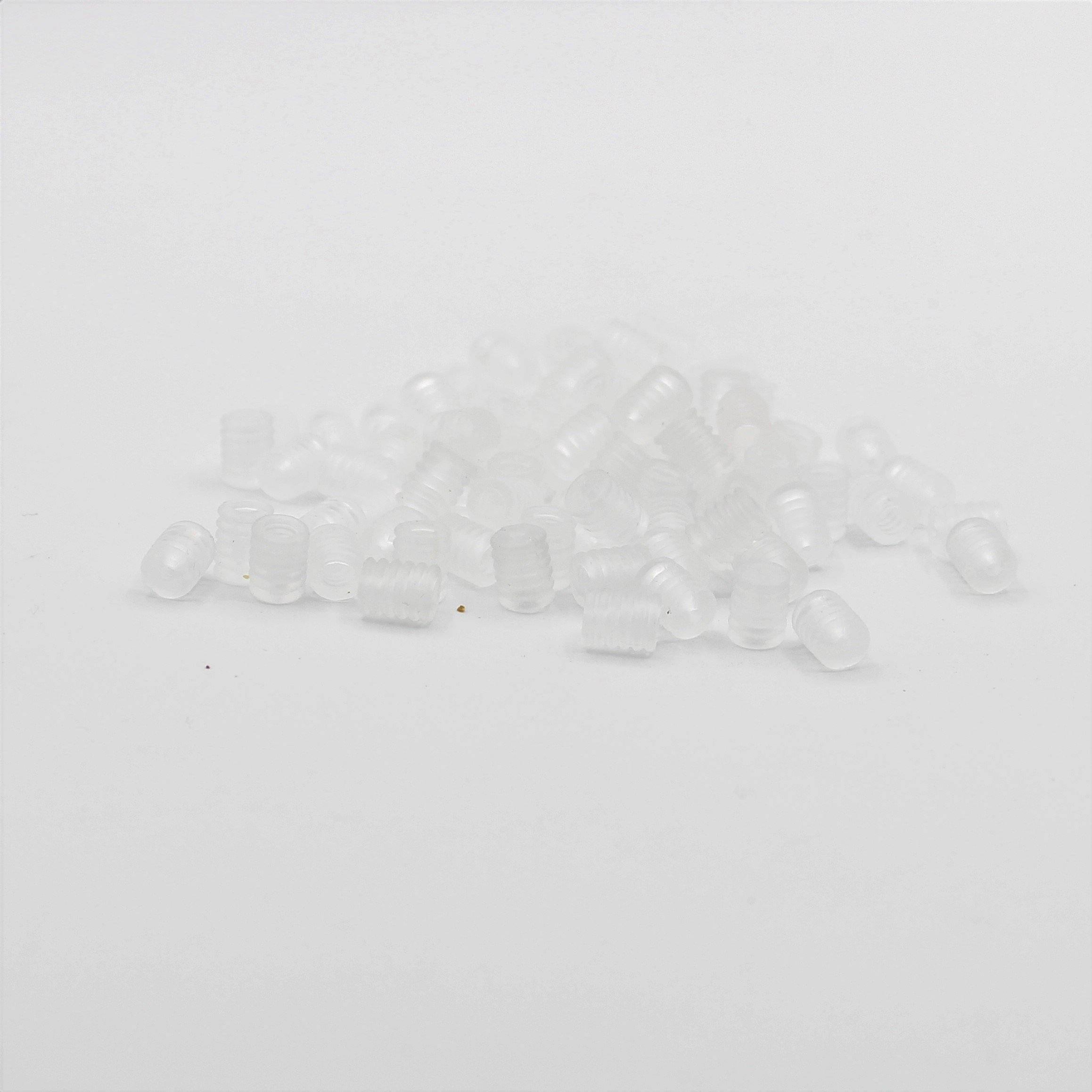 100 pieces soft plastic cord-end to adjust elastics for masks Black or White or Transparent - ACCESSOIRES LEDUC BV