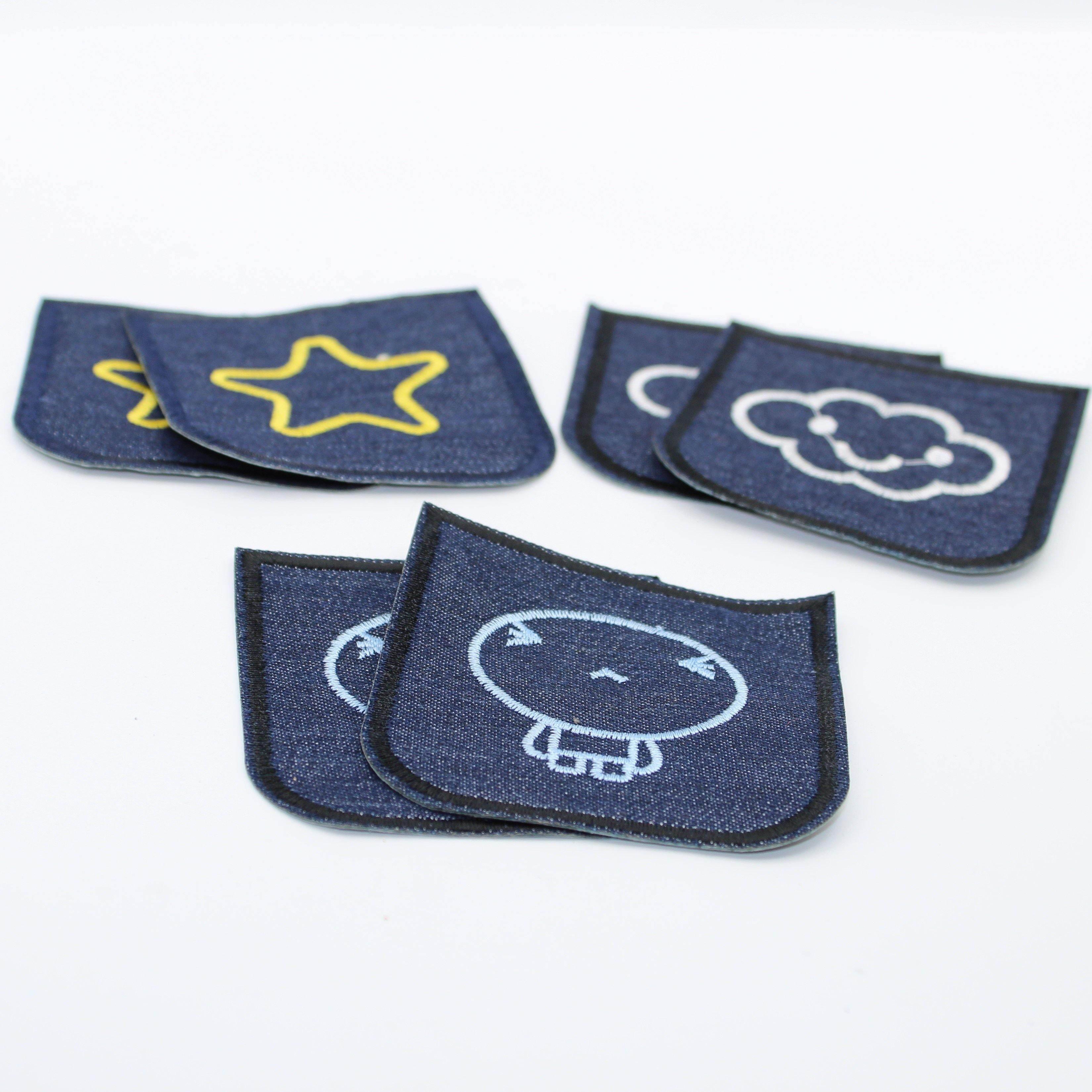 3 Pairs Denim Children Elbow/Knee Patches - Iron-on - 100mm x 75mm #HAB1x003 - ACCESSOIRES LEDUC BV