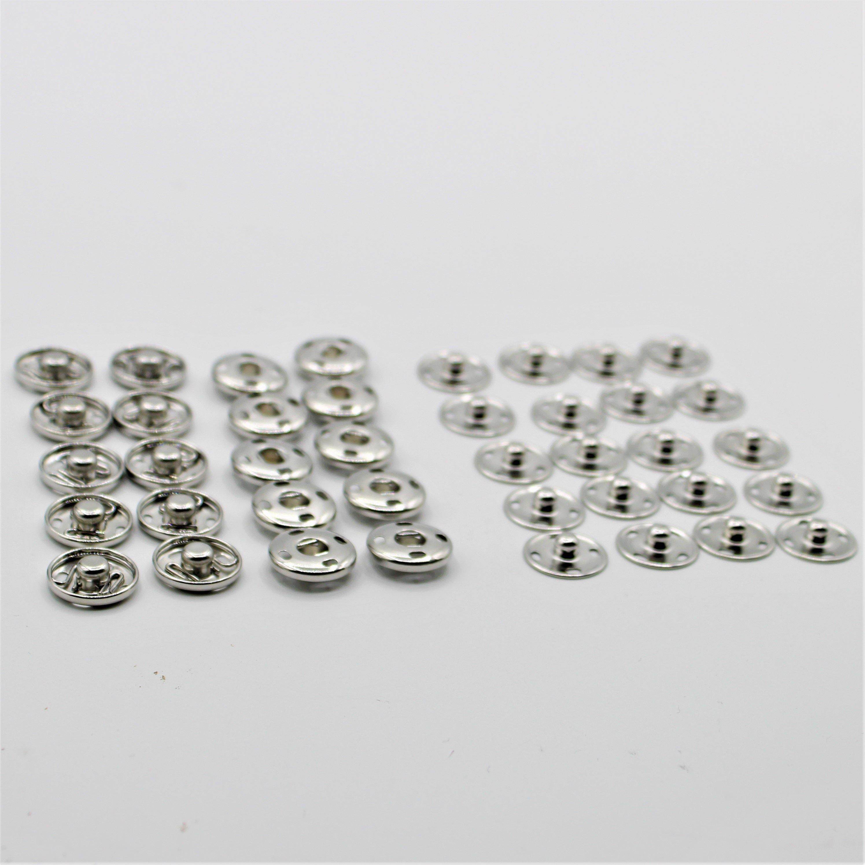 Snap Fasteners Buttons in Metal Silver or Black (Sew on) - ACCESSOIRES LEDUC BV