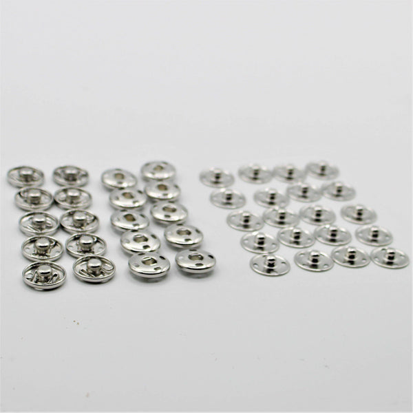 Snap Fasteners Buttons in Metal Silver or Black (Sew on) - ACCESSOIRES LEDUC BV