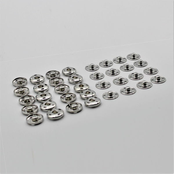 Snap Fasteners Buttons in Metal Silver or Black (Sew on) - ACCESSOIRES LEDUC BV