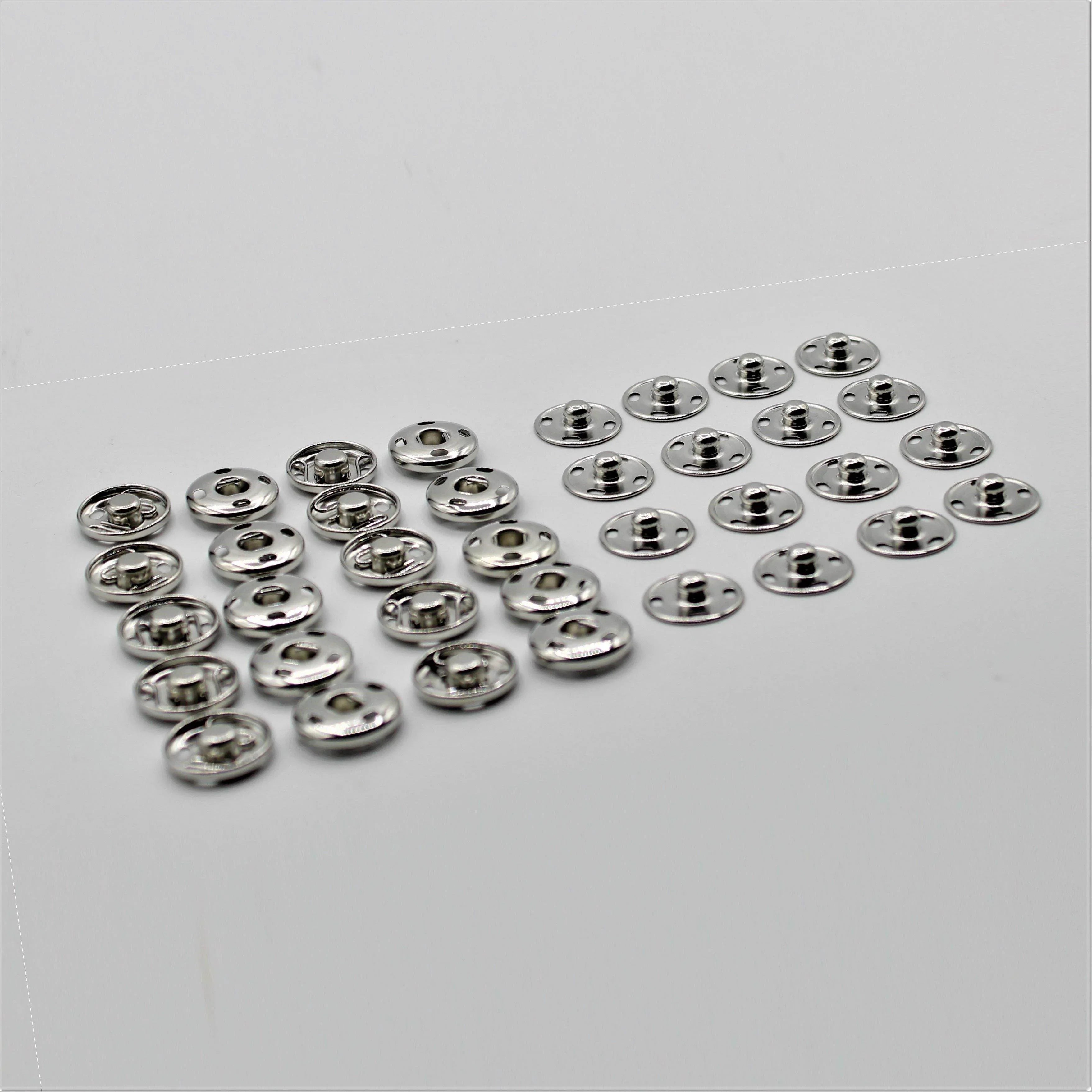 Snap Fasteners Buttons in Metal Silver or Black (Sew on) - ACCESSOIRES LEDUC BV