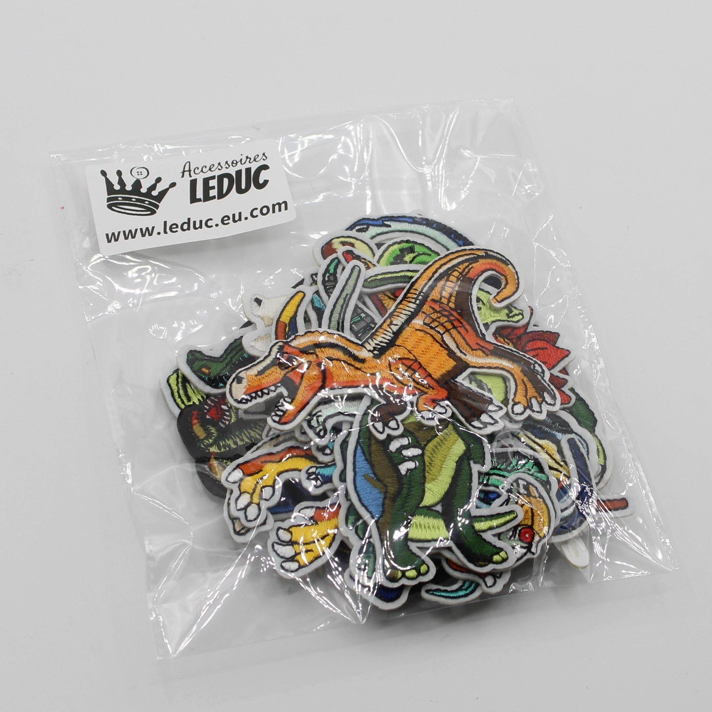 Set of 14 Iron On Dinosaurs Patches 5x11cm #HAB3026 - ACCESSOIRES LEDUC BV