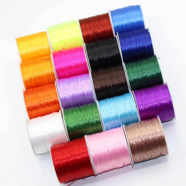 19 rolls of 50 meters of Elastic Yarn Coloured, 0,80mm - ACCESSOIRES LEDUC BV
