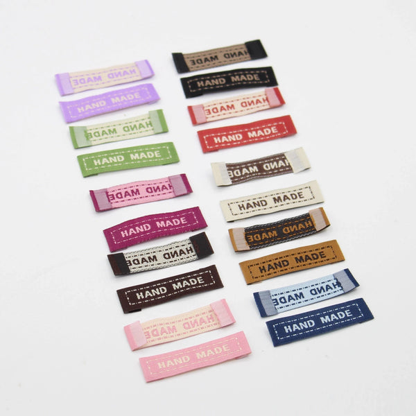 50 Woven Labels "Handmade" Size 45x10mm - ACCESSOIRES LEDUC