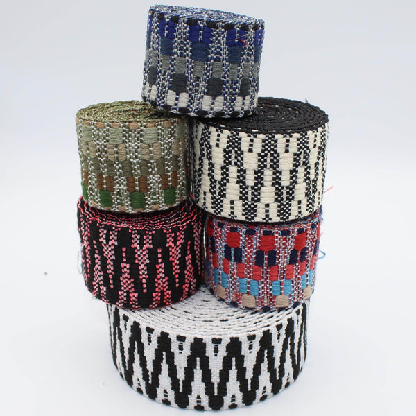 5 meters Ethnic Zig Zag Webbing 38mm #RUB1936 - ACCESSOIRES LEDUC BV