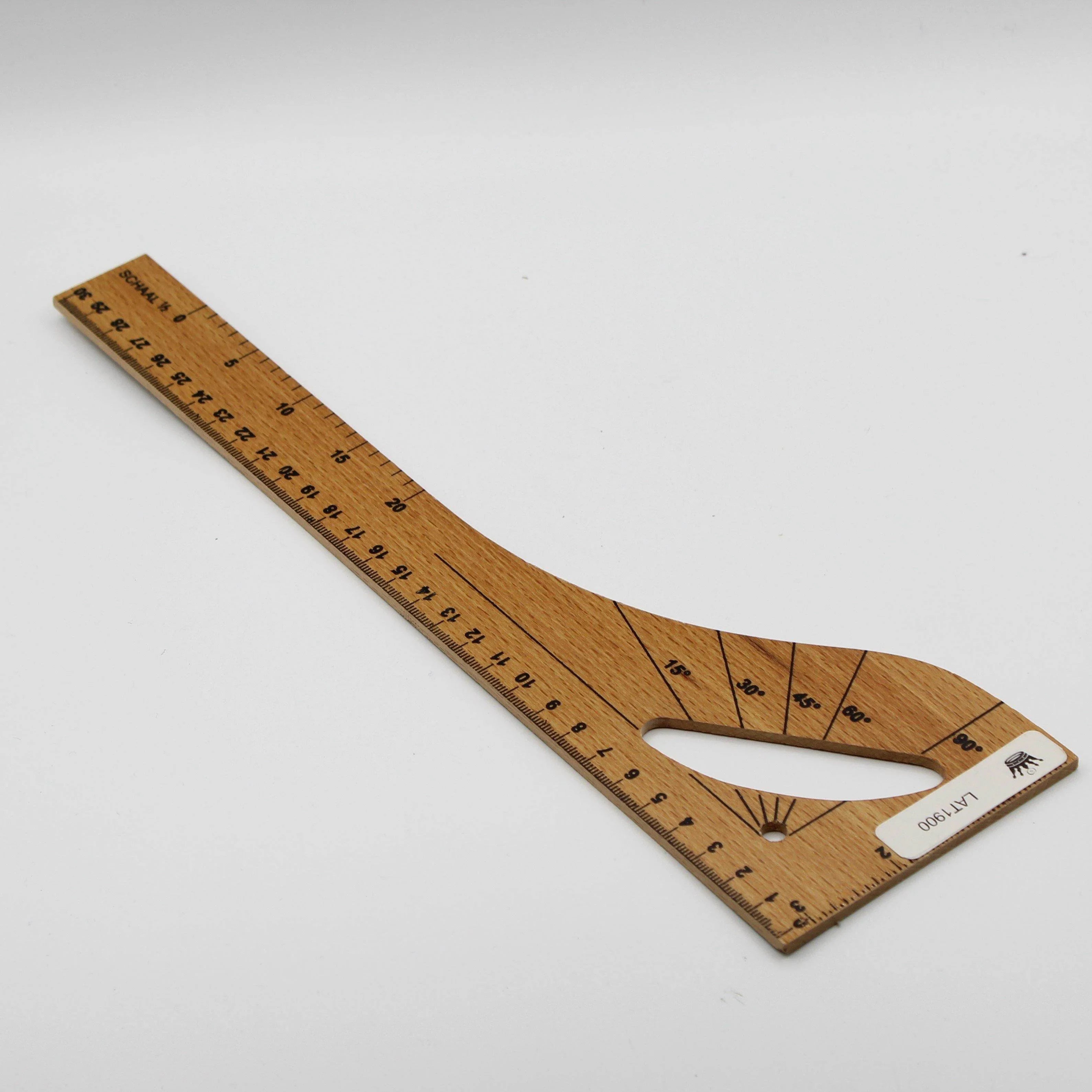 wooden ruler with marking in cm, inches and degrees (little) - ACCESSOIRES LEDUC BV
