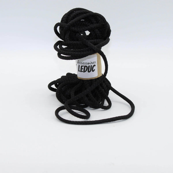 5 meters High Quality Black Cord 6MM - ACCESSOIRES LEDUC BV