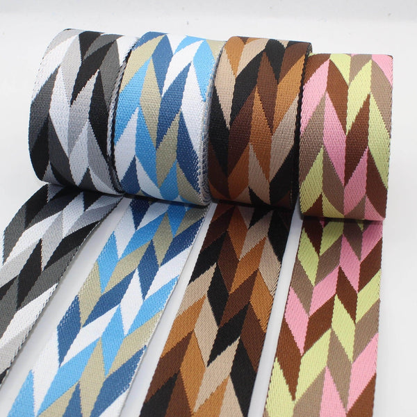 5 Meters 50mm Striped Arrow Mosaic Webbing #RUB1995 - ACCESSOIRES LEDUC BV