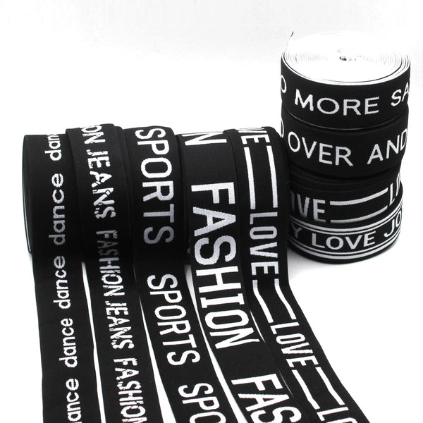 Black Elastic with Generic Logo 40mm #ELA3523 - ACCESSOIRES LEDUC BV