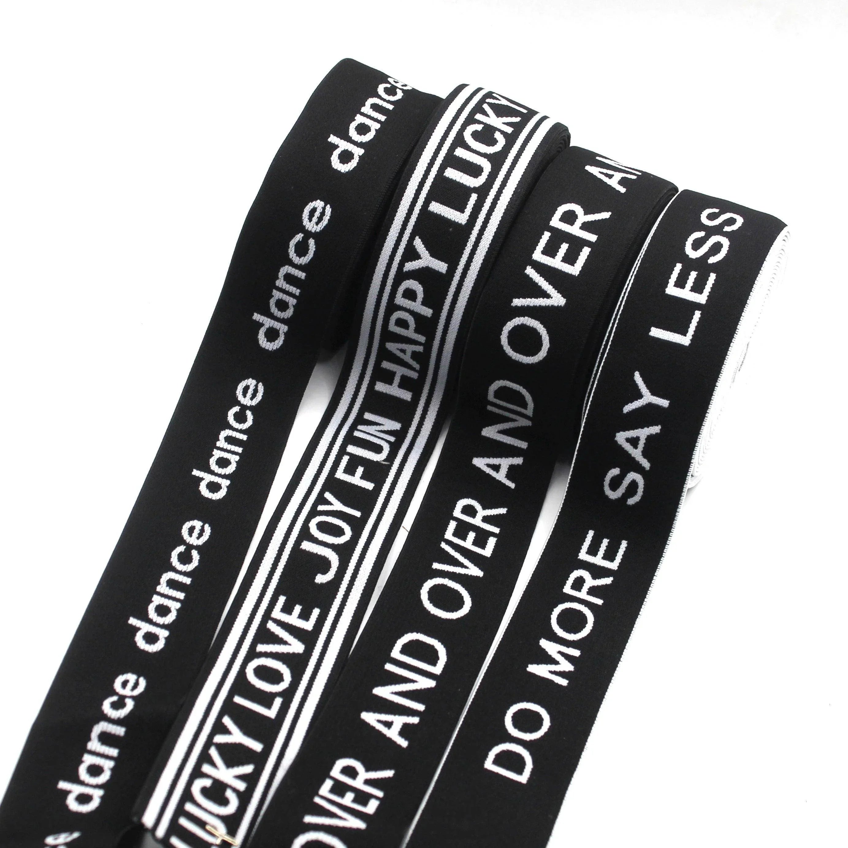 Black Elastic with Generic Logo 40mm #ELA3523 - ACCESSOIRES LEDUC BV