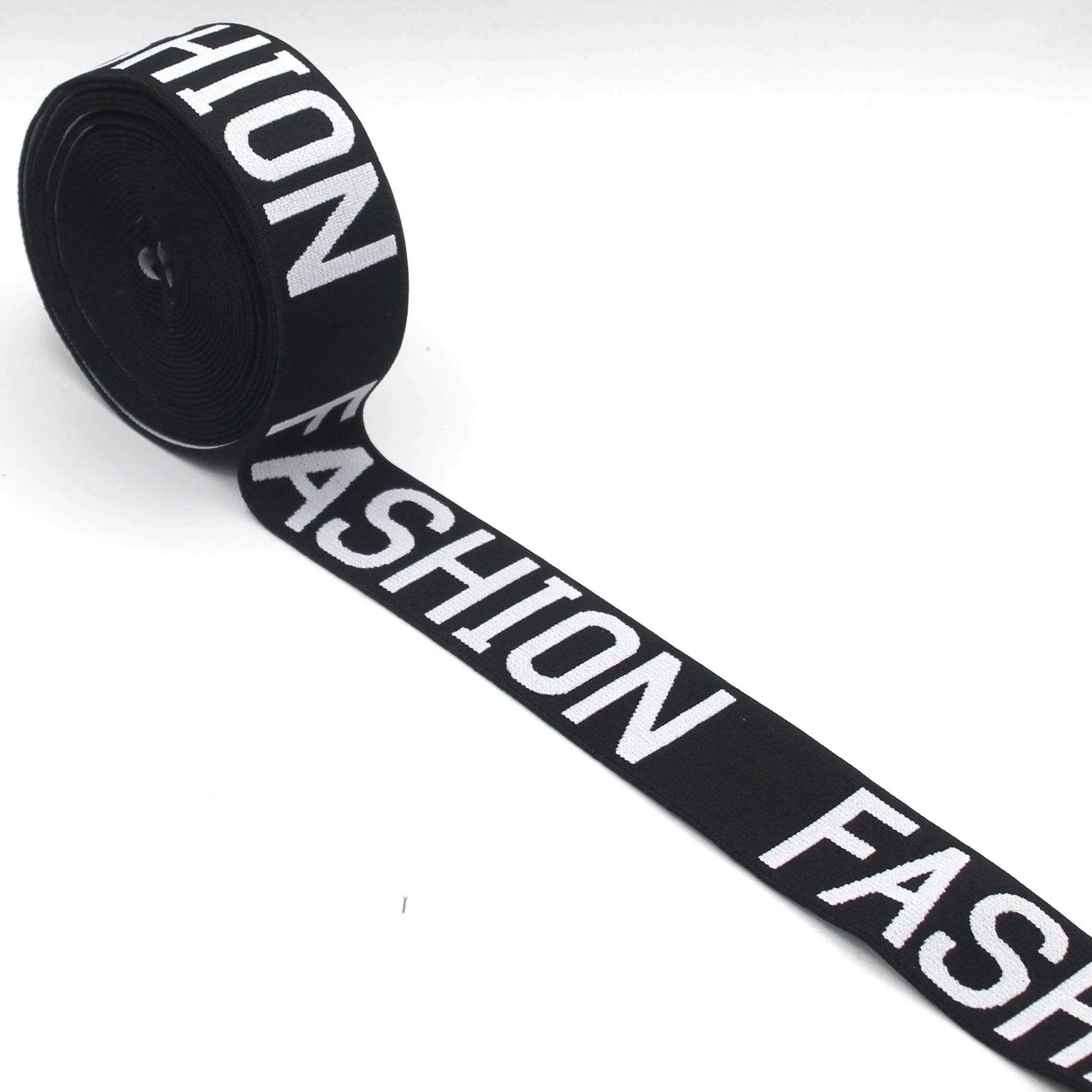 Black Elastic with Generic Logo 40mm #ELA3523 - ACCESSOIRES LEDUC BV