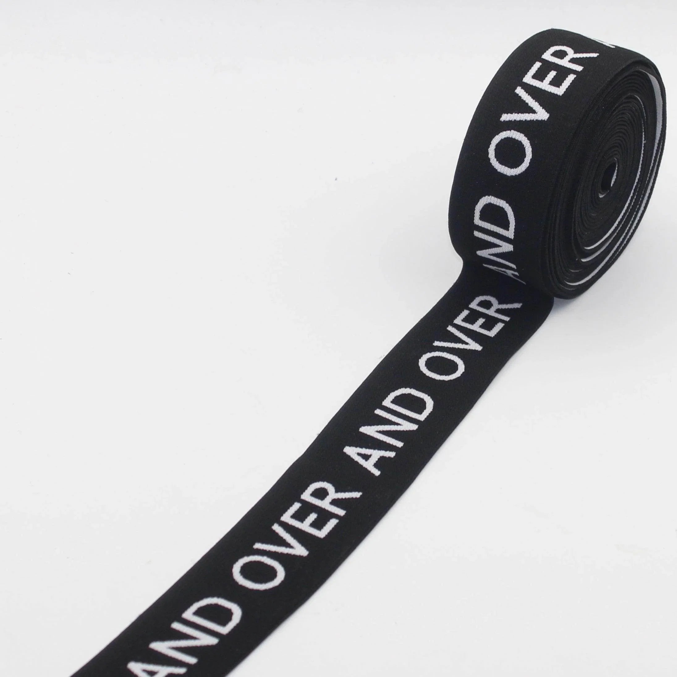 Black Elastic with Generic Logo 40mm #ELA3523 - ACCESSOIRES LEDUC BV