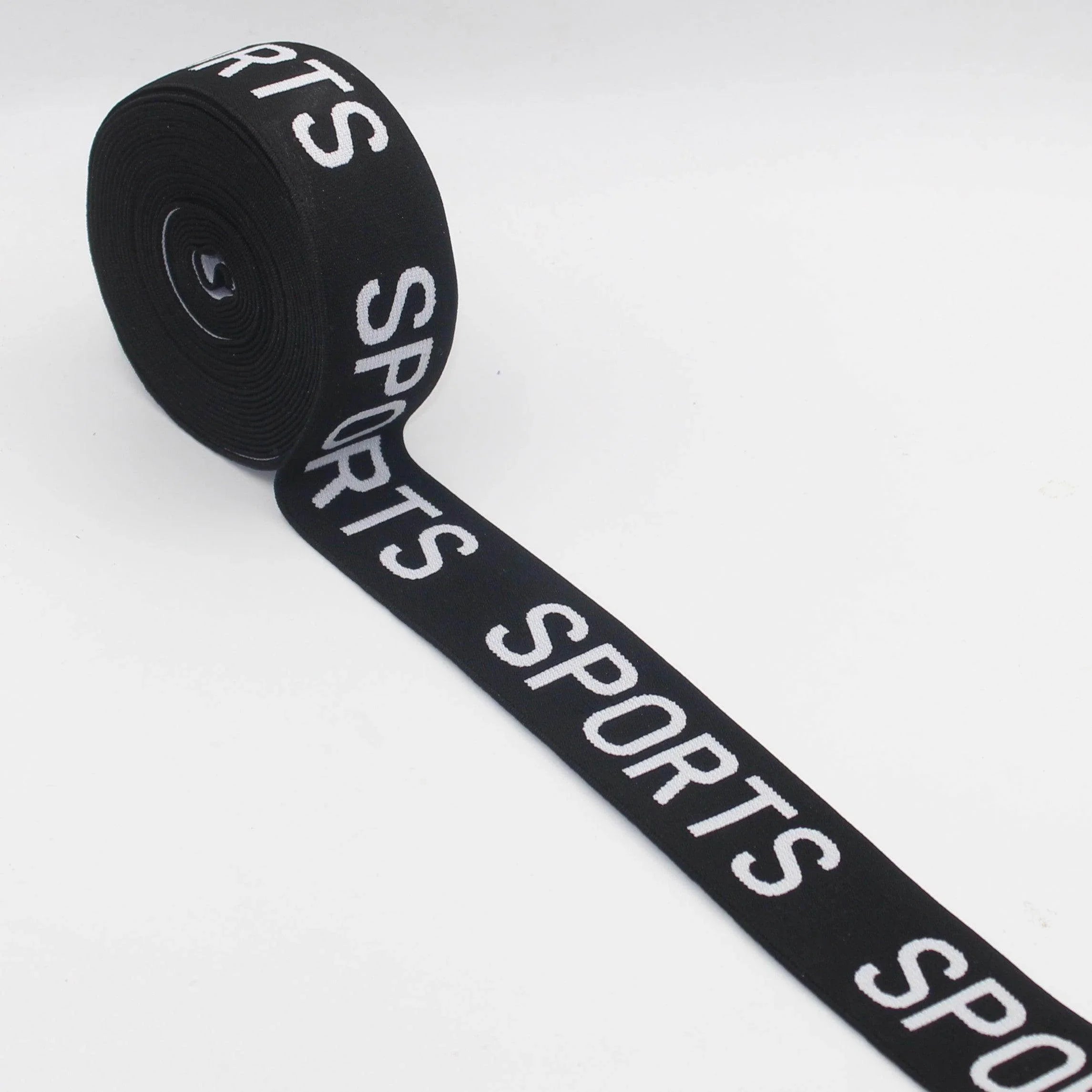 Black Elastic with Generic Logo 40mm #ELA3523 - ACCESSOIRES LEDUC BV