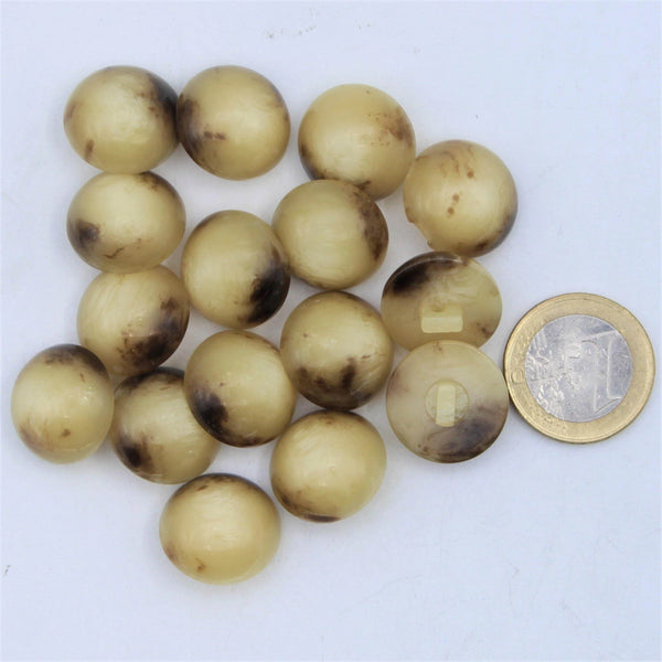 Galalith Beige Marble Shank Button #KGQ4001 - ACCESSOIRES LEDUC BV