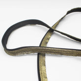 20 M HIGH QUALITY GOLD LUREX AND BLACK DOUBLE PIPING / 10mm (8+2mm) - ACCESSOIRES LEDUC BV