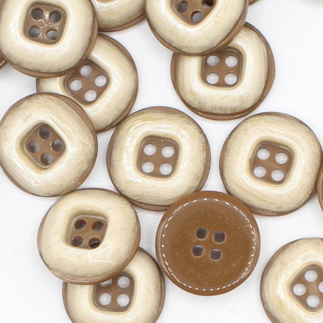 Polyester Mammoth Teeth Button 4 holes #KP44006 - ACCESSOIRES LEDUC BV