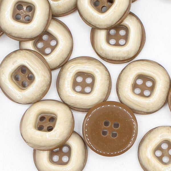 Polyester Mammoth Teeth Button 4 holes #KP44006 - ACCESSOIRES LEDUC BV