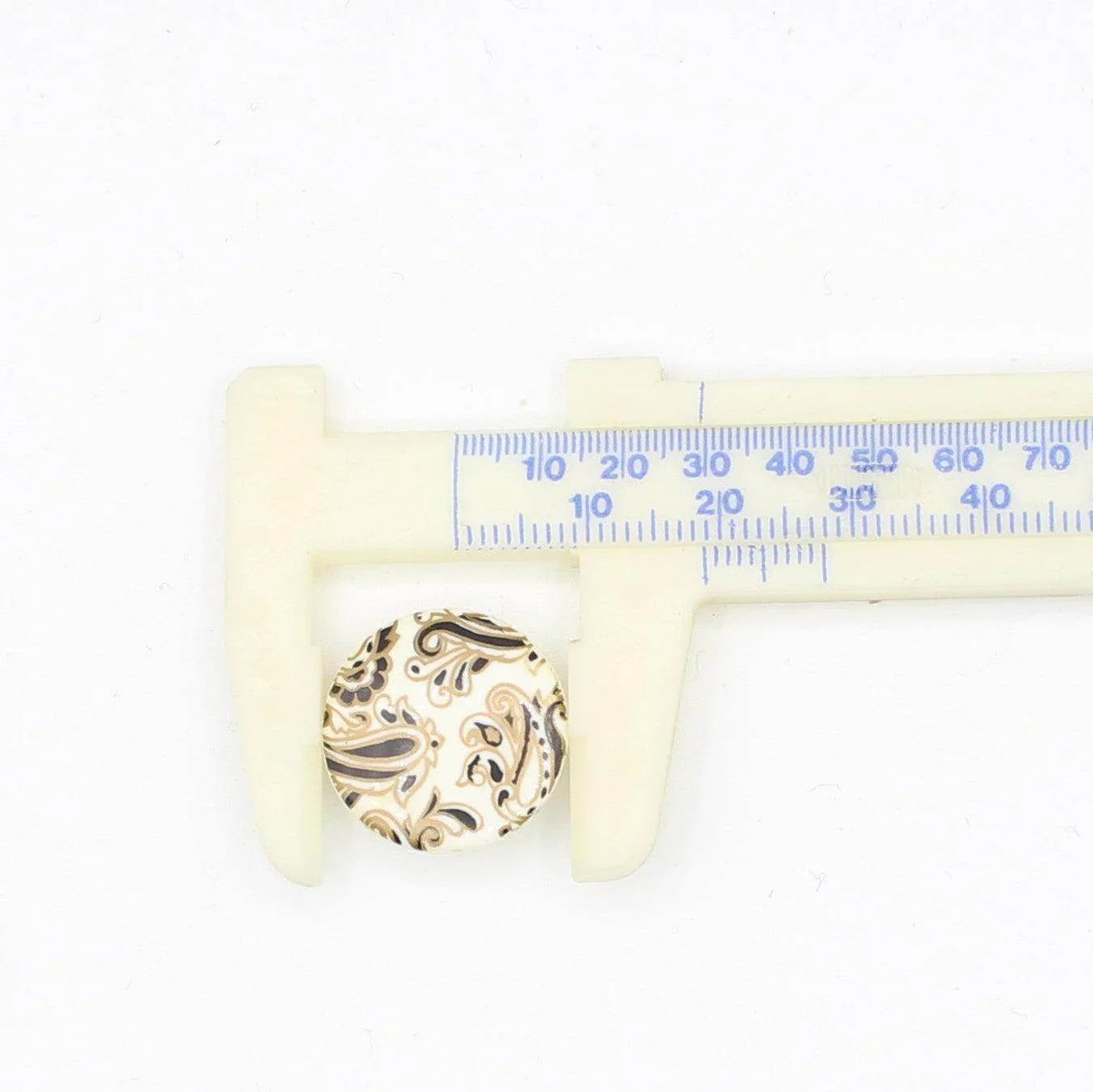 Brown Floral Printed Shank Button #KPQ4003 - ACCESSOIRES LEDUC BV