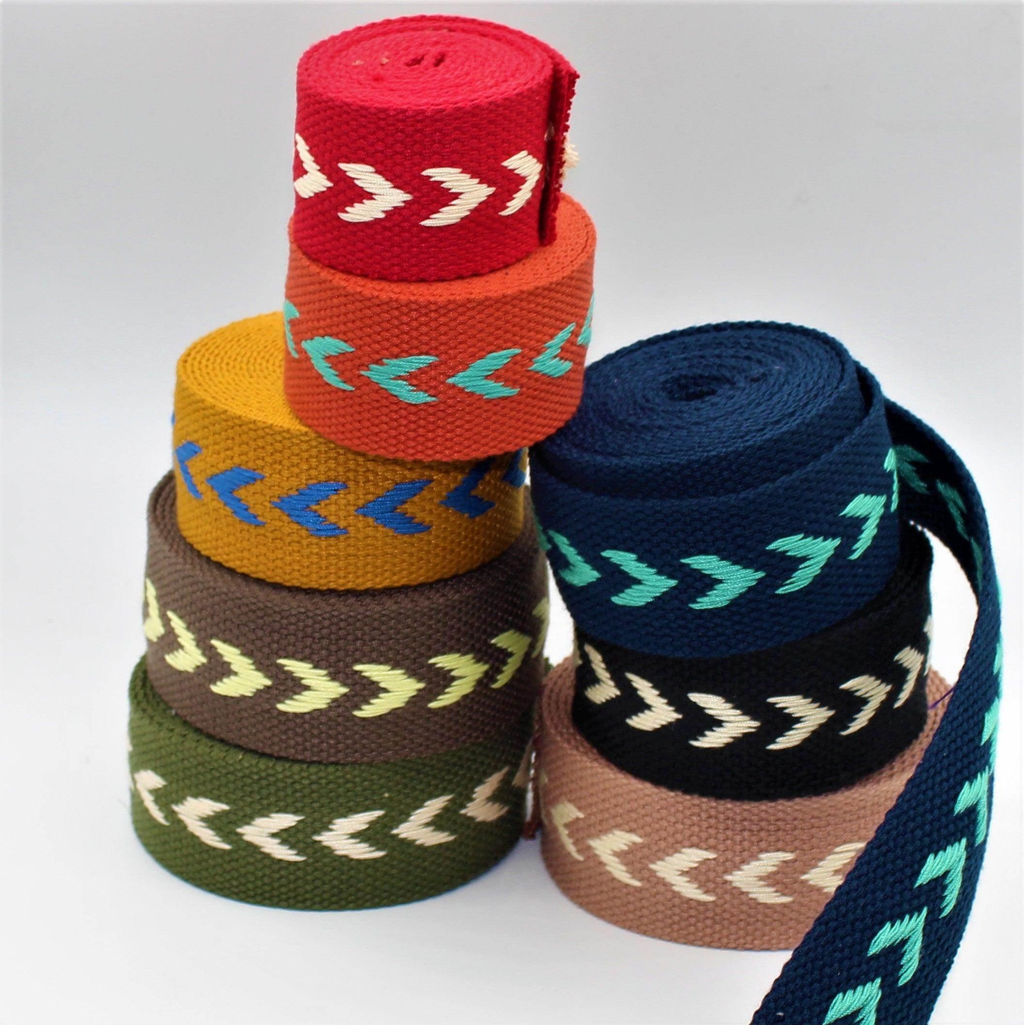 5 meters Cotton Webbing with Arrows 38mm #RUB1938 - ACCESSOIRES LEDUC BV