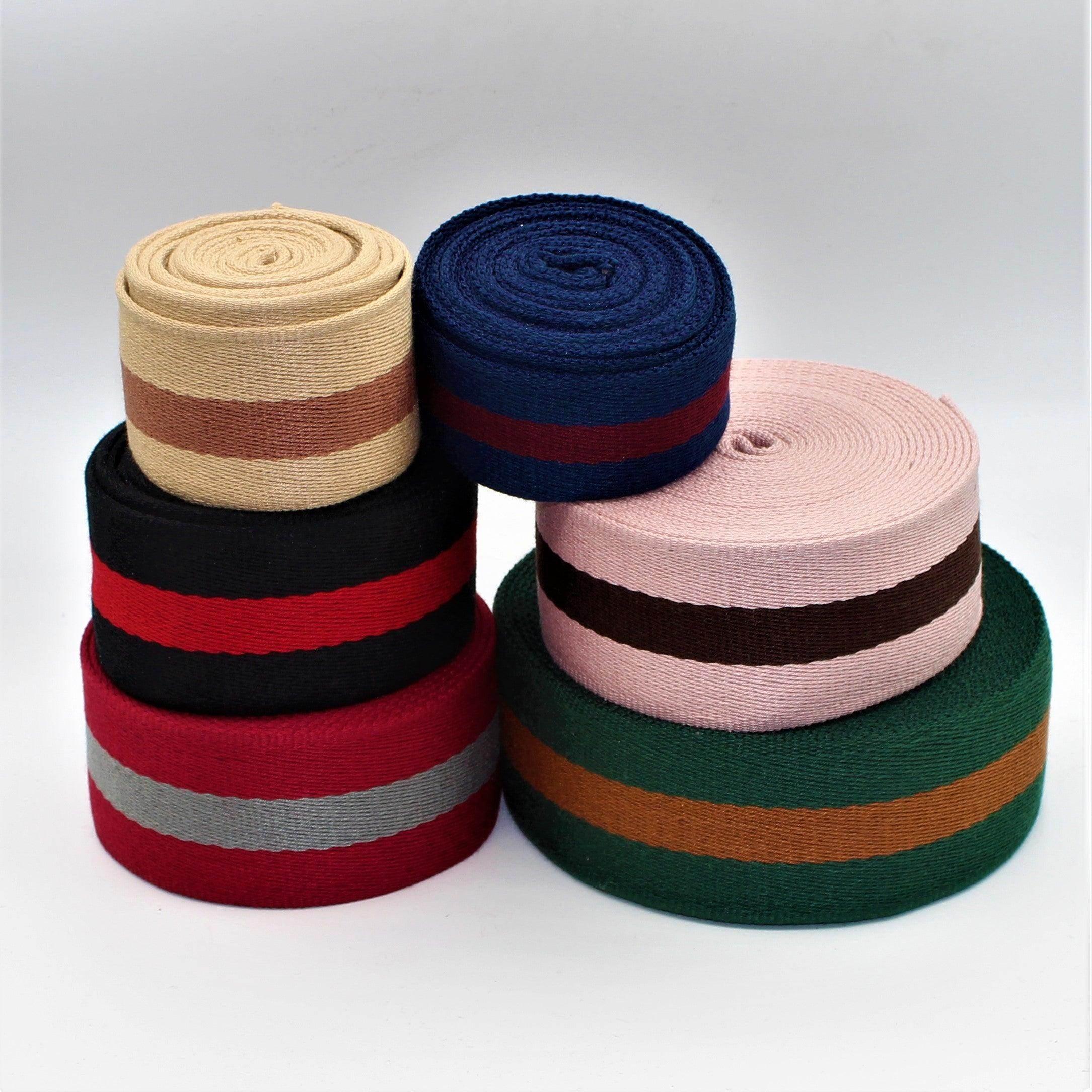 5 meters Cotton Striped Webbing 50mm #RUB1918 - ACCESSOIRES LEDUC BV