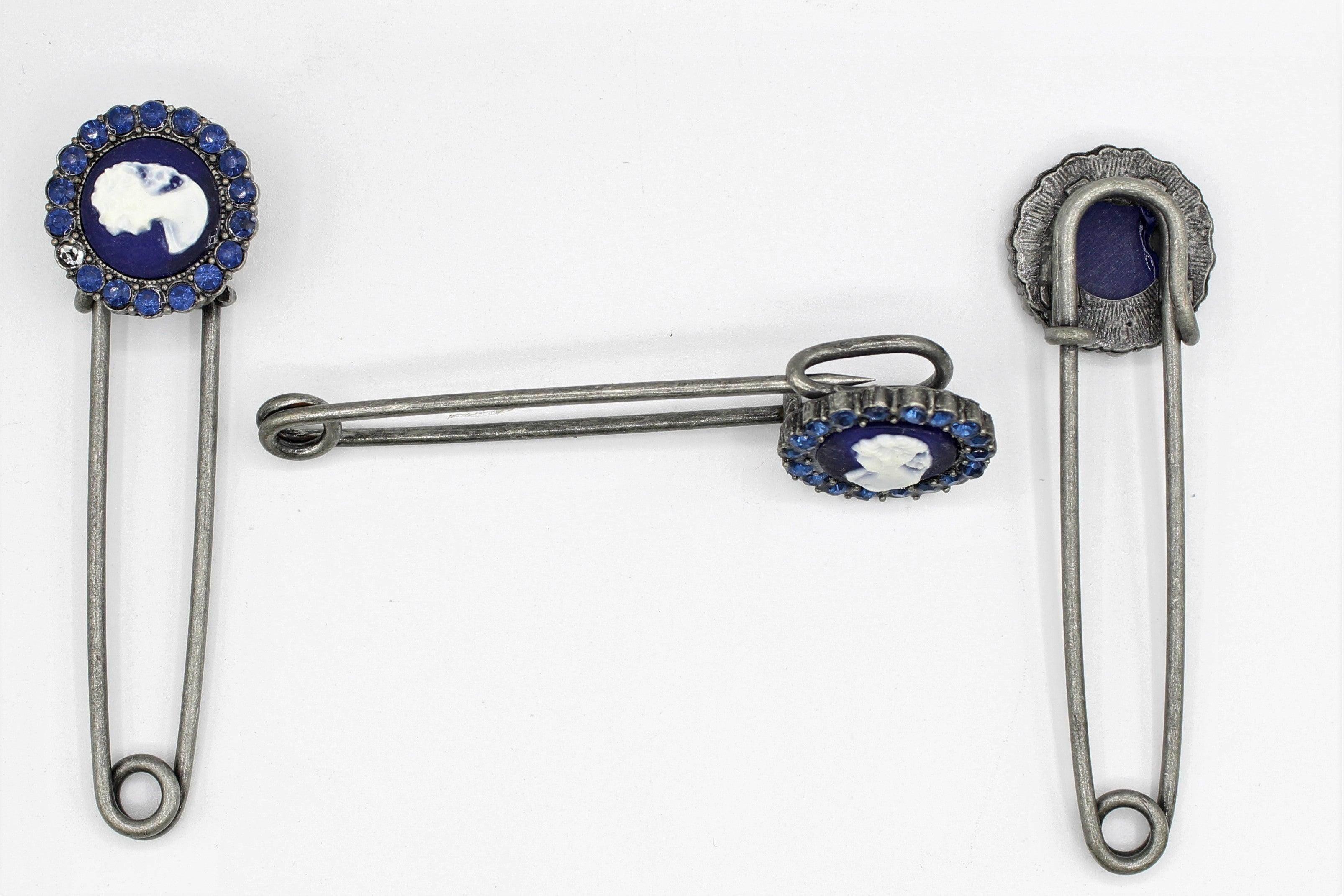 Kilt Pin with Strass (different colors) and Pattern of Lady 8cm#BRO2000 - ACCESSOIRES LEDUC BV
