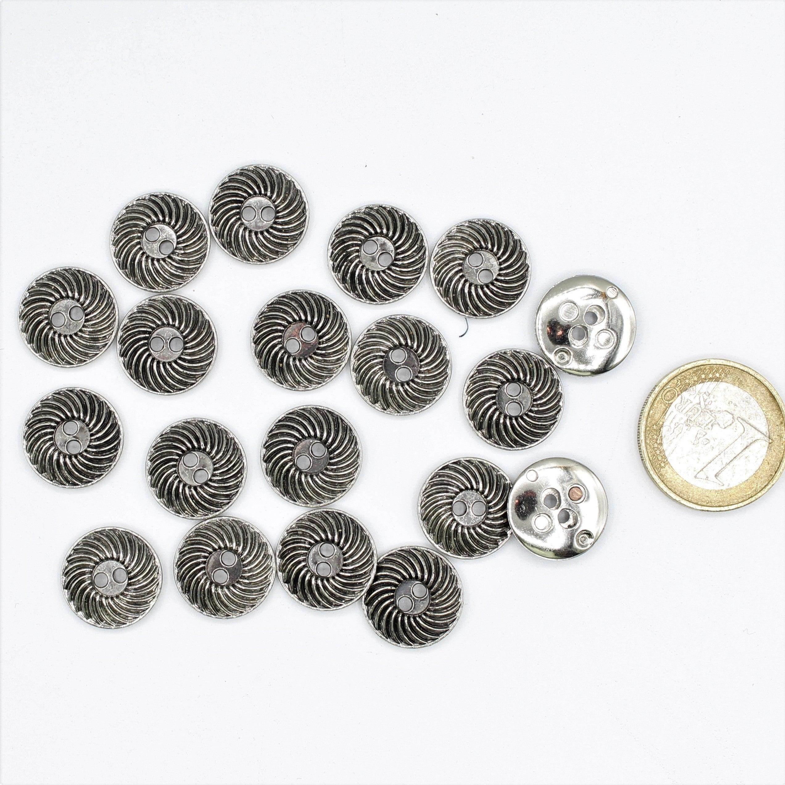 Gold or Silver Button with Spiral Pattern - ACCESSOIRES LEDUC BV