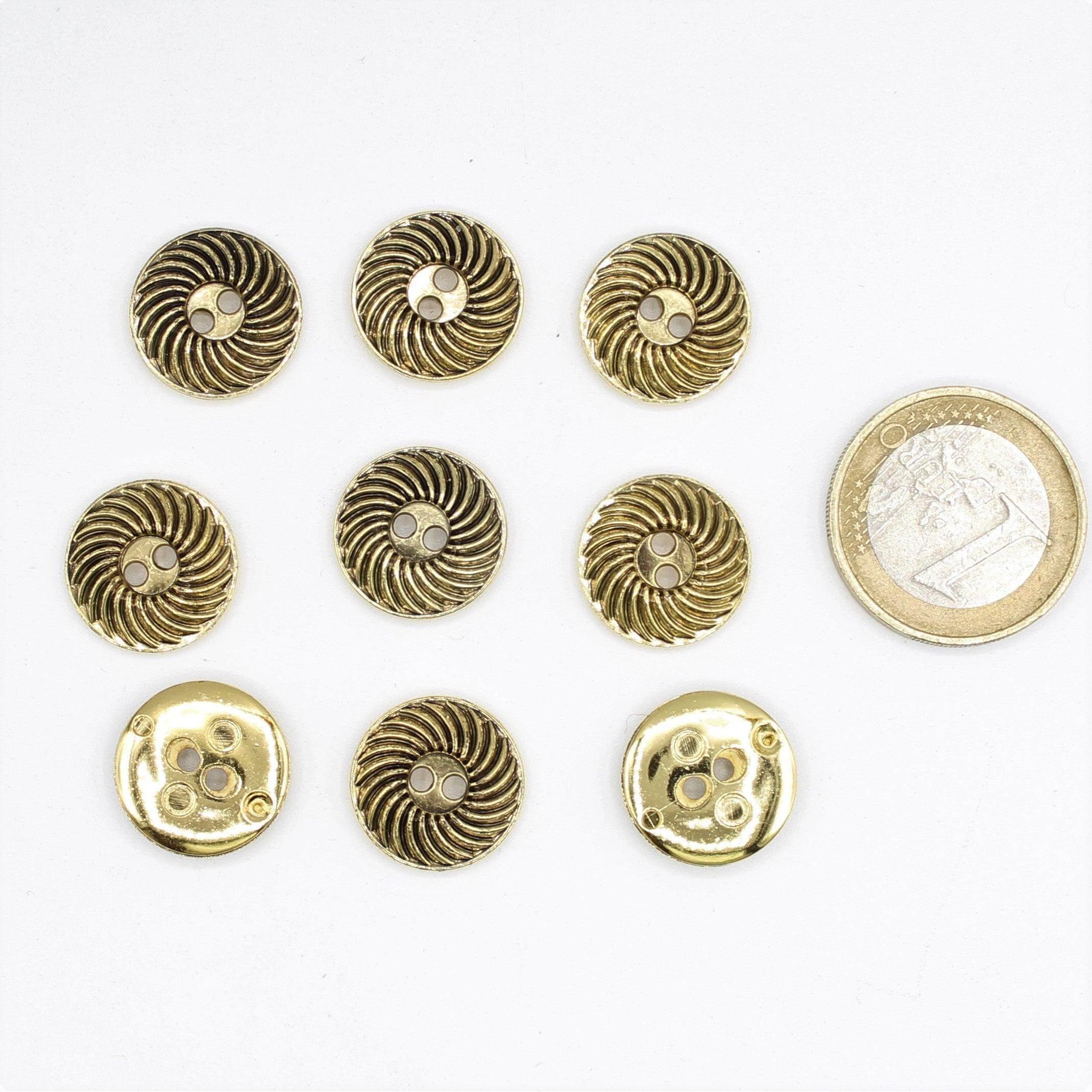 Gold or Silver Button with Spiral Pattern - ACCESSOIRES LEDUC BV