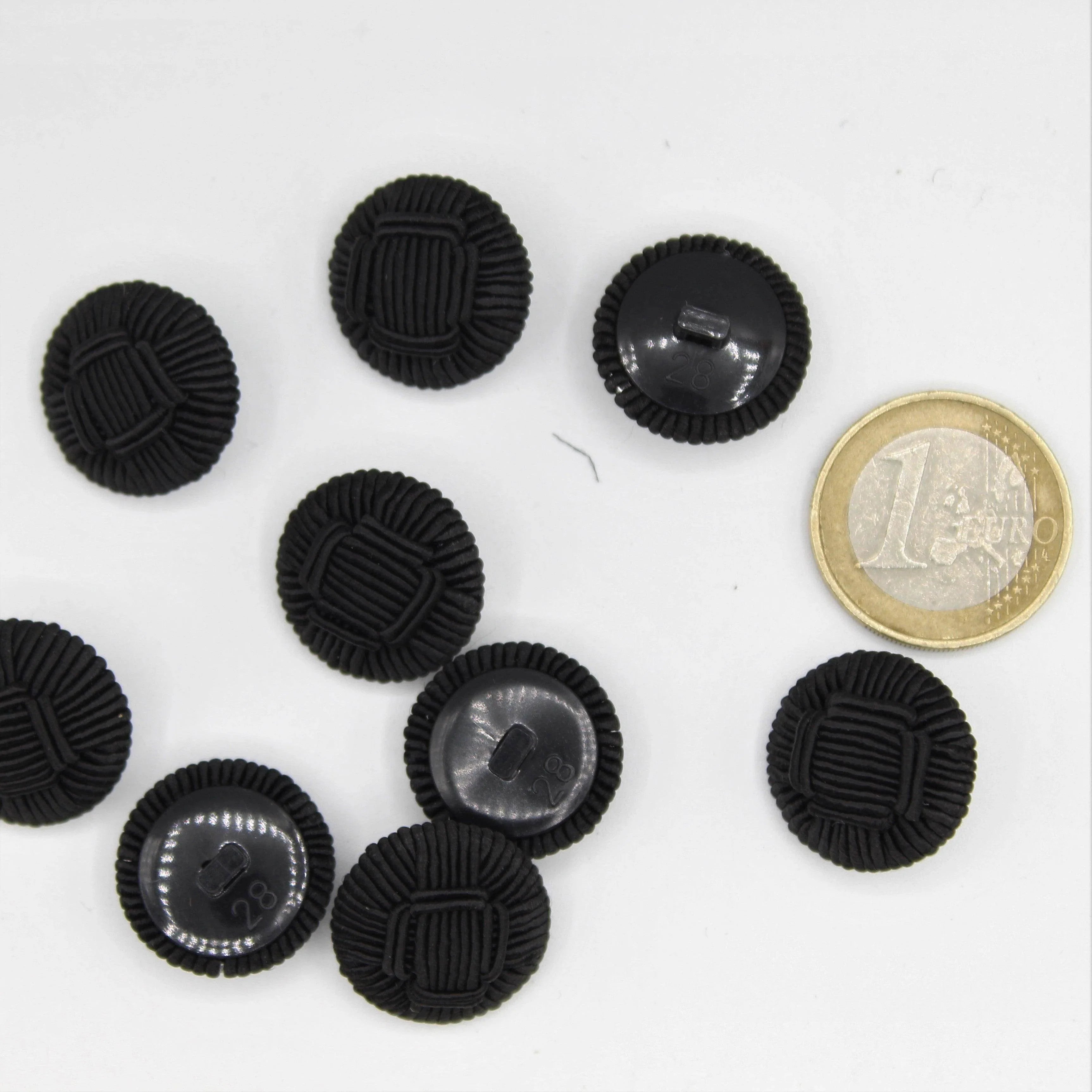 black button covered with rope -18 mm - ACCESSOIRES LEDUC BV