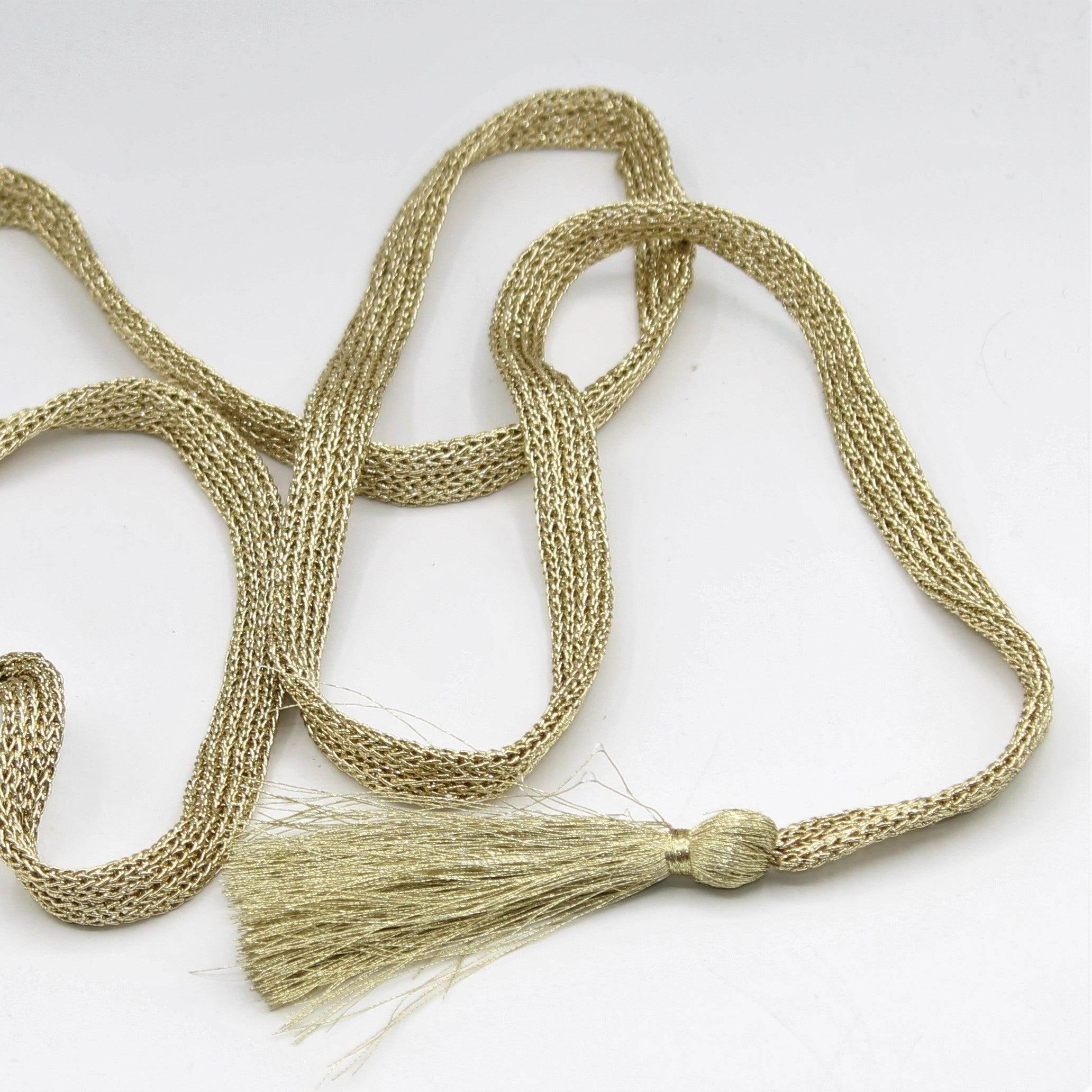 120cm Gold Cord with 2 Golden Tassels (7cm) - ACCESSOIRES LEDUC BV