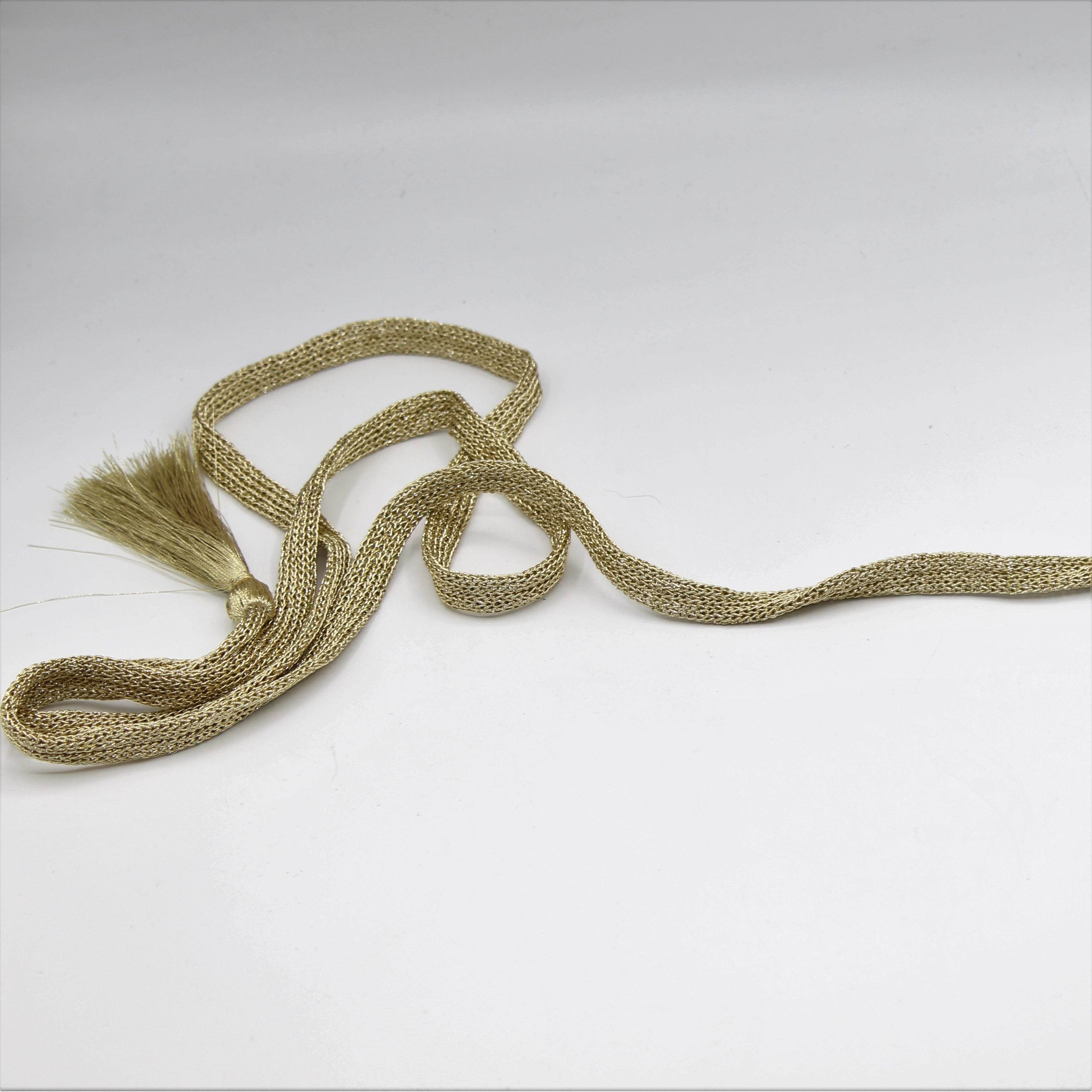 120cm Gold Cord with 2 Golden Tassels (7cm) - ACCESSOIRES LEDUC BV