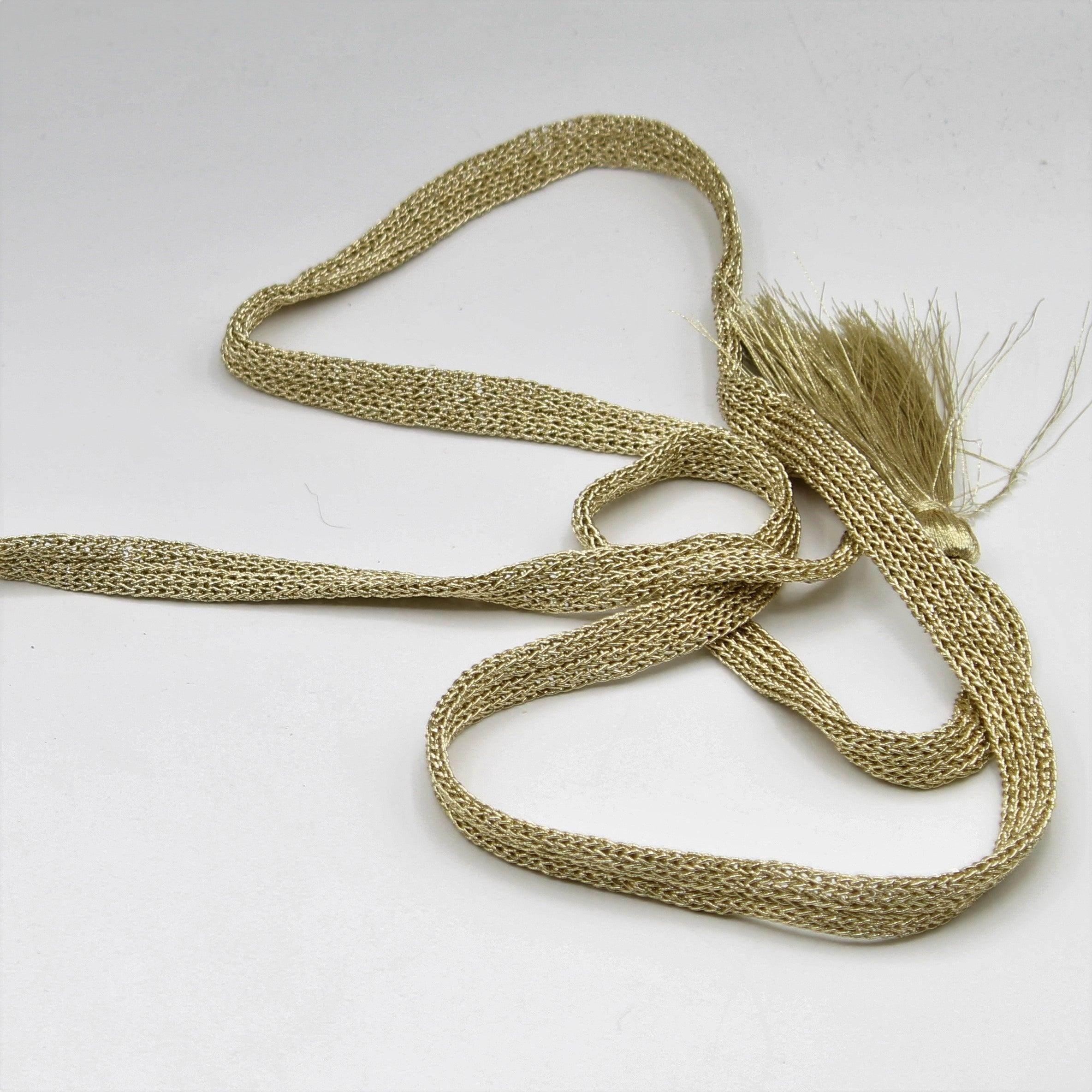 120cm Gold Cord with 2 Golden Tassels (7cm) - ACCESSOIRES LEDUC BV