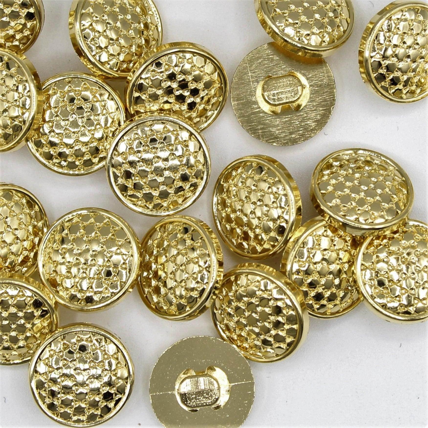 Golden hexagonal Shank Button - ACCESSOIRES LEDUC BV