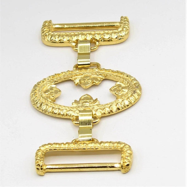Gold buckle in 2 parts with gold metal hook -12 cm - ACCESSOIRES LEDUC BV