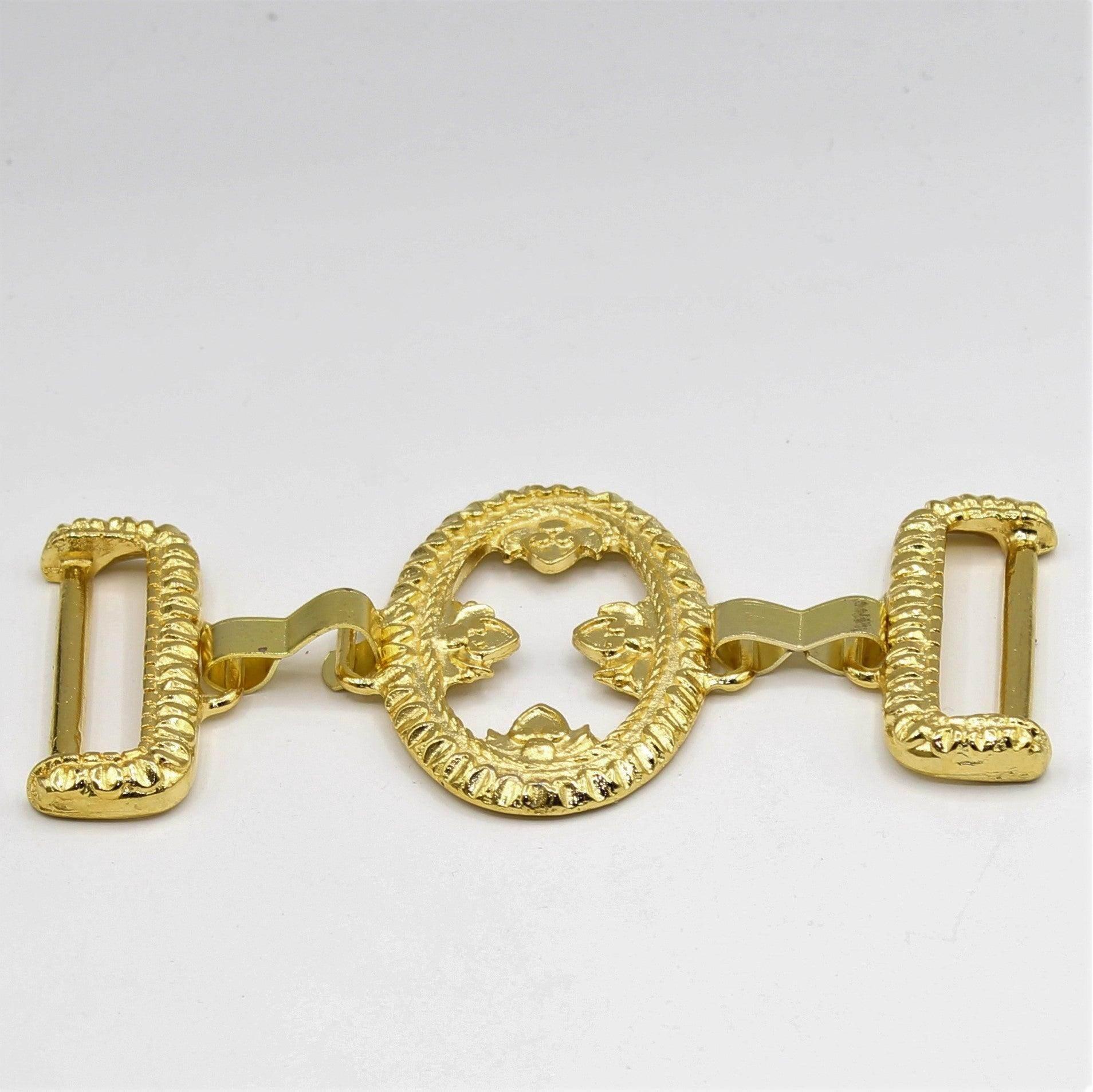 Gold buckle in 2 parts with gold metal hook -12 cm - ACCESSOIRES LEDUC BV